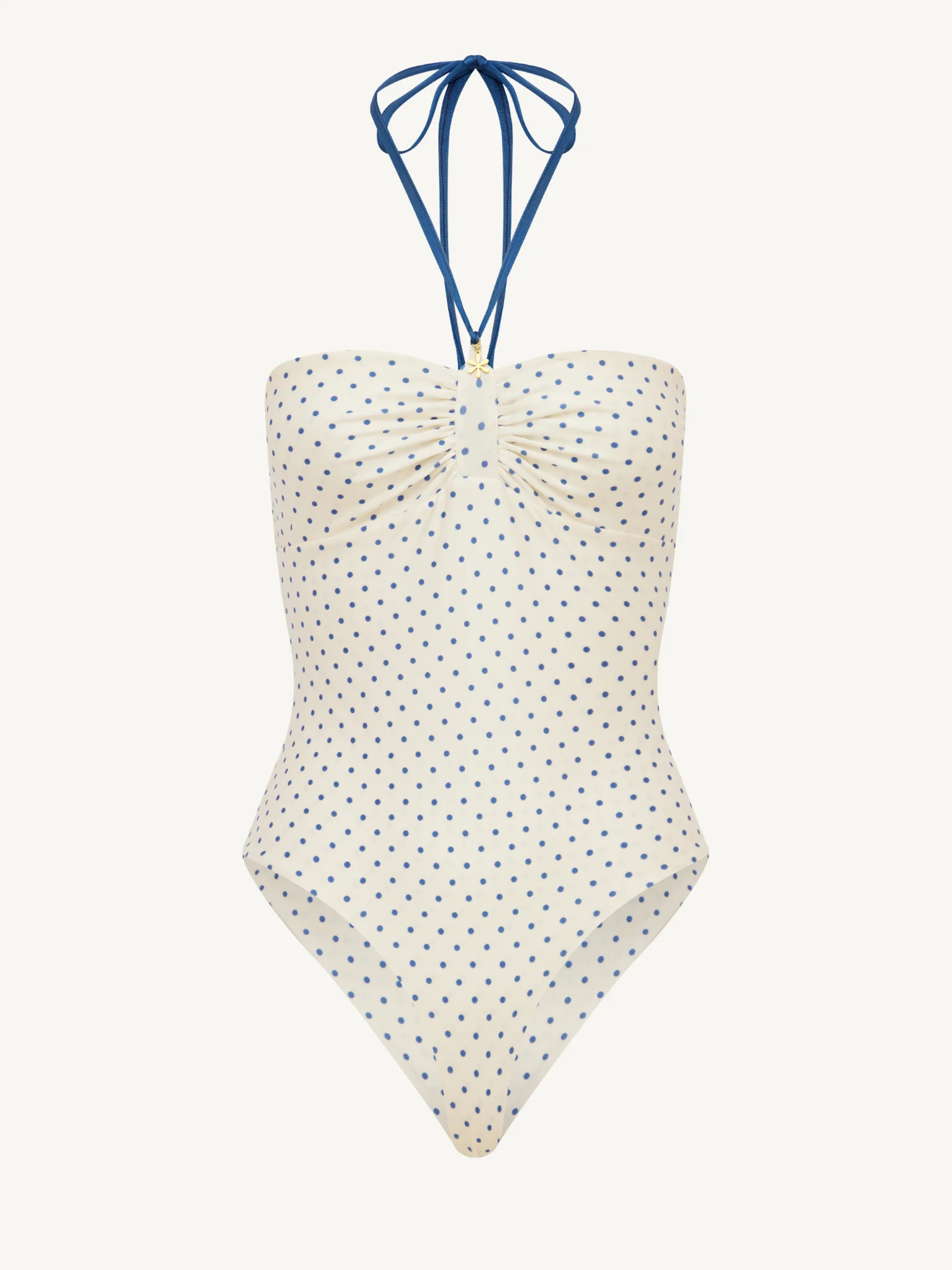 Alana Halter One-Piece - Navy Polka