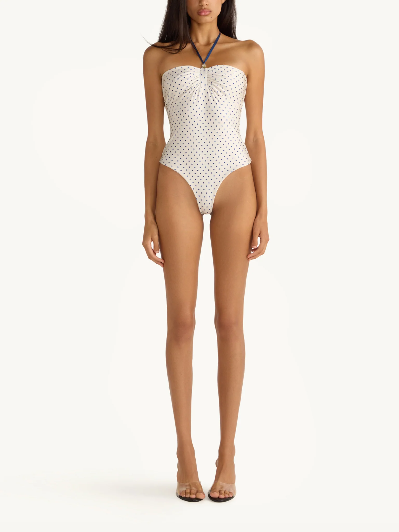 Alana Halter One-Piece - Navy Polka - Image 5