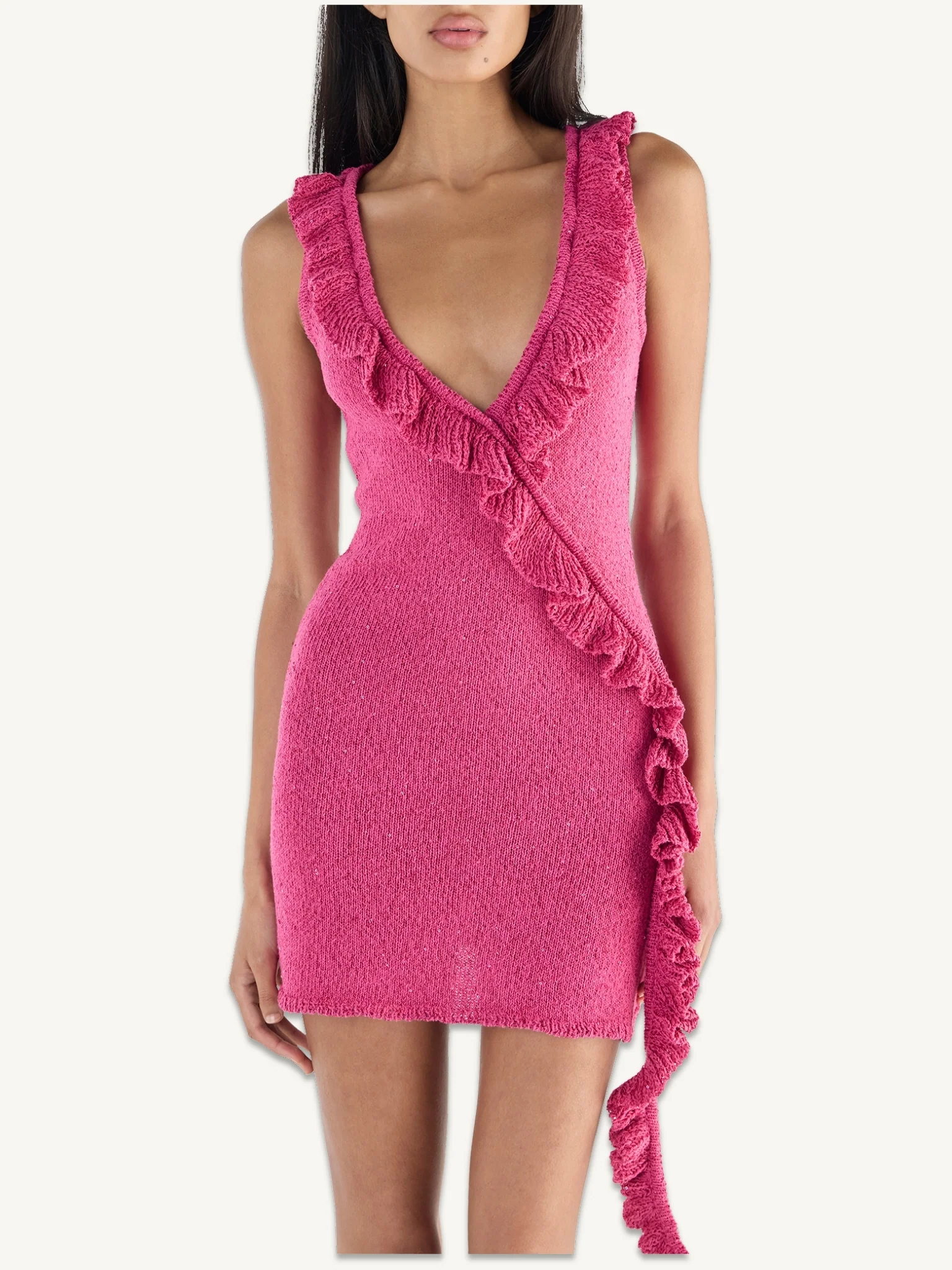 Antonella Mini Dress - Geranium Sequin - Image 5