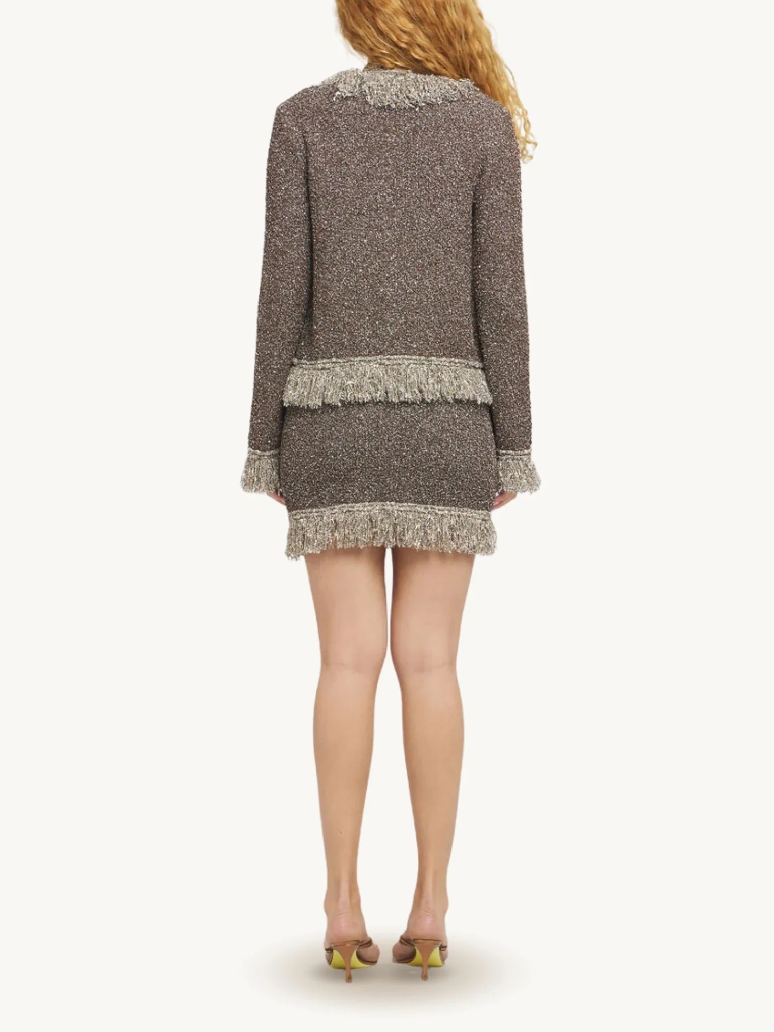 Bianca Fringed Jacket - Tobacco Sequin - Image 3