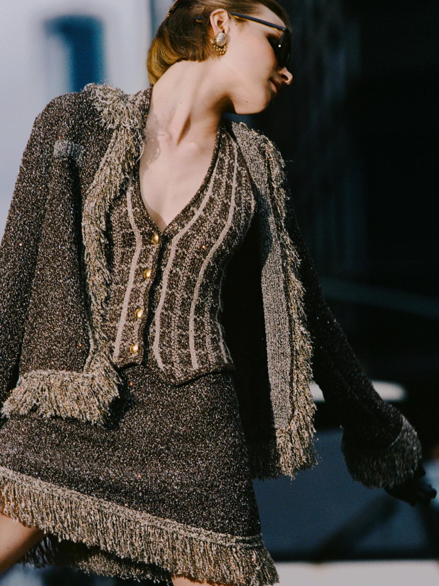 Bianca Fringed Jacket - Tobacco Sequin - Image 8