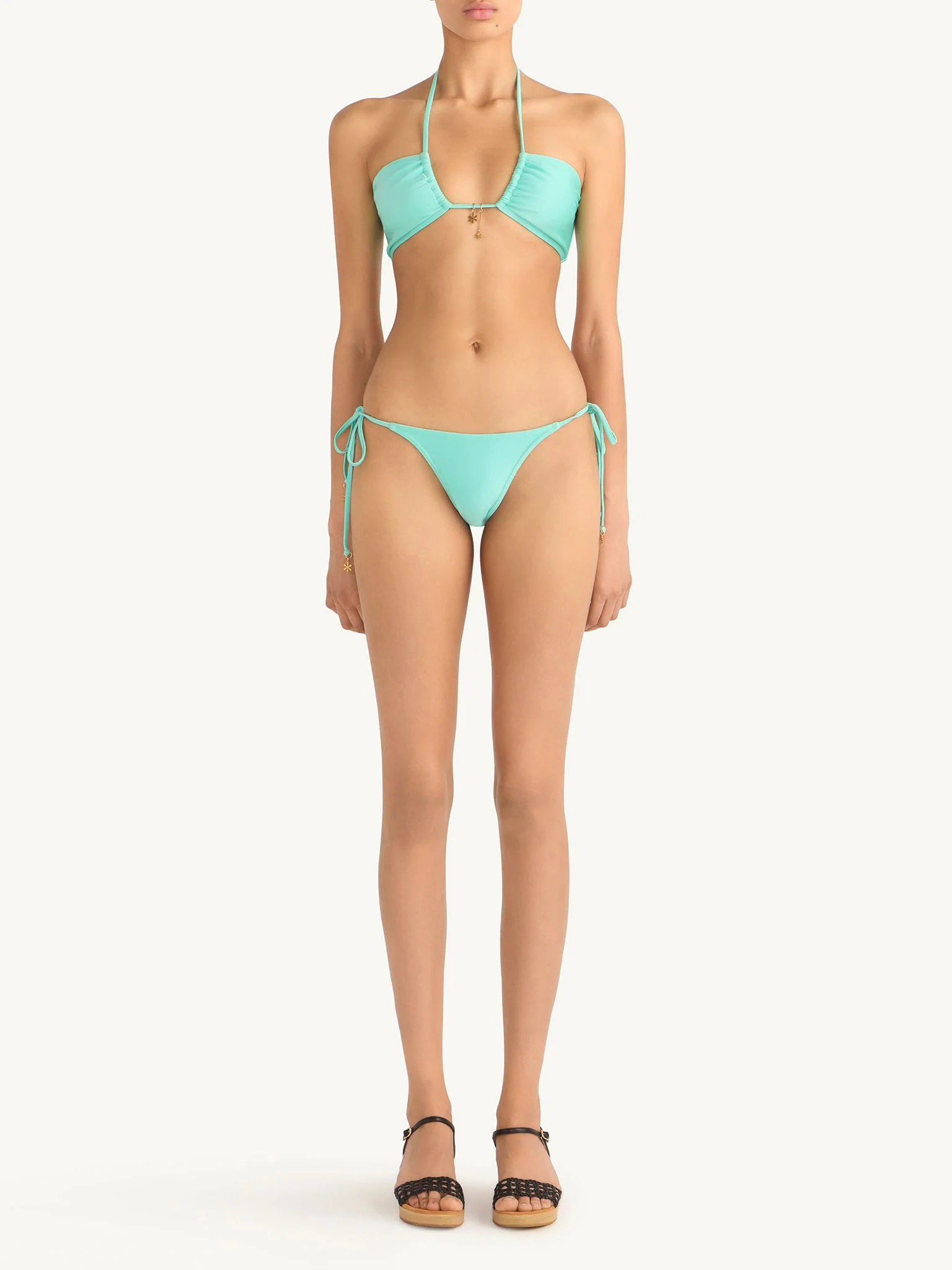 Brianna Halter Bikini Top  - Swimming Pool Blue - Image 3