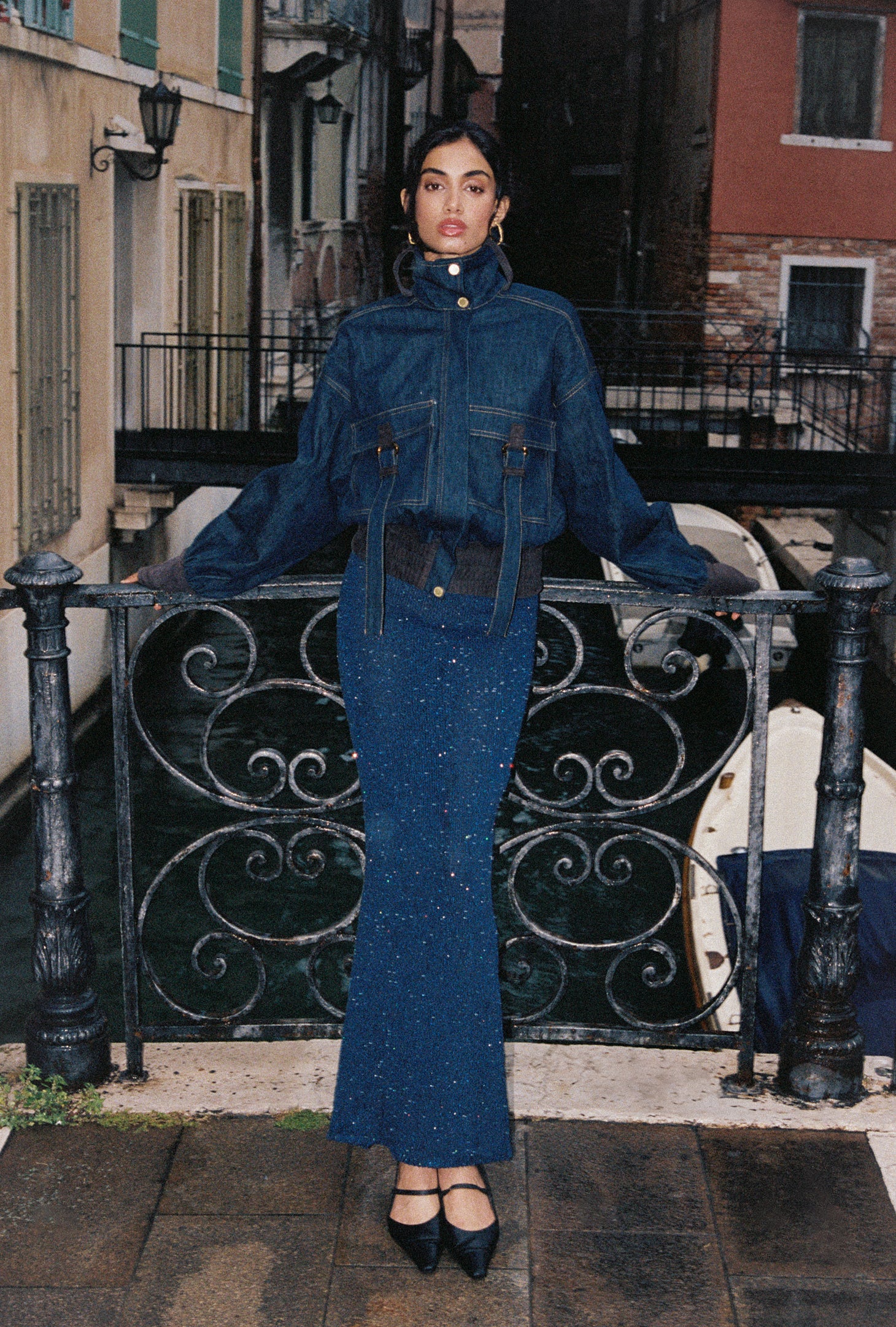 Carolina Skirt - Navy Blue Sequin - Image 2