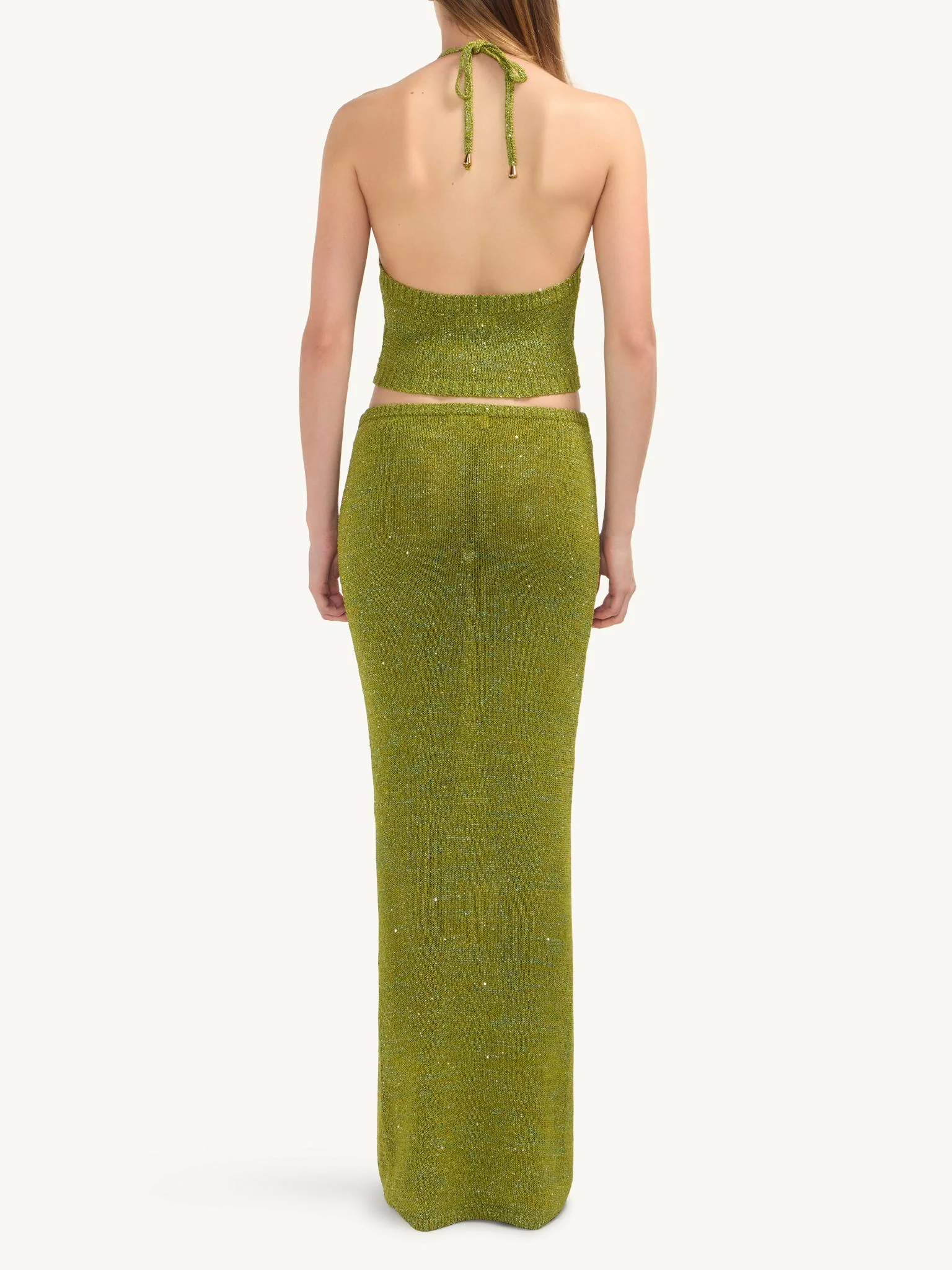 Teresa Scarf Top - Olive Oil Sequin - Image 4