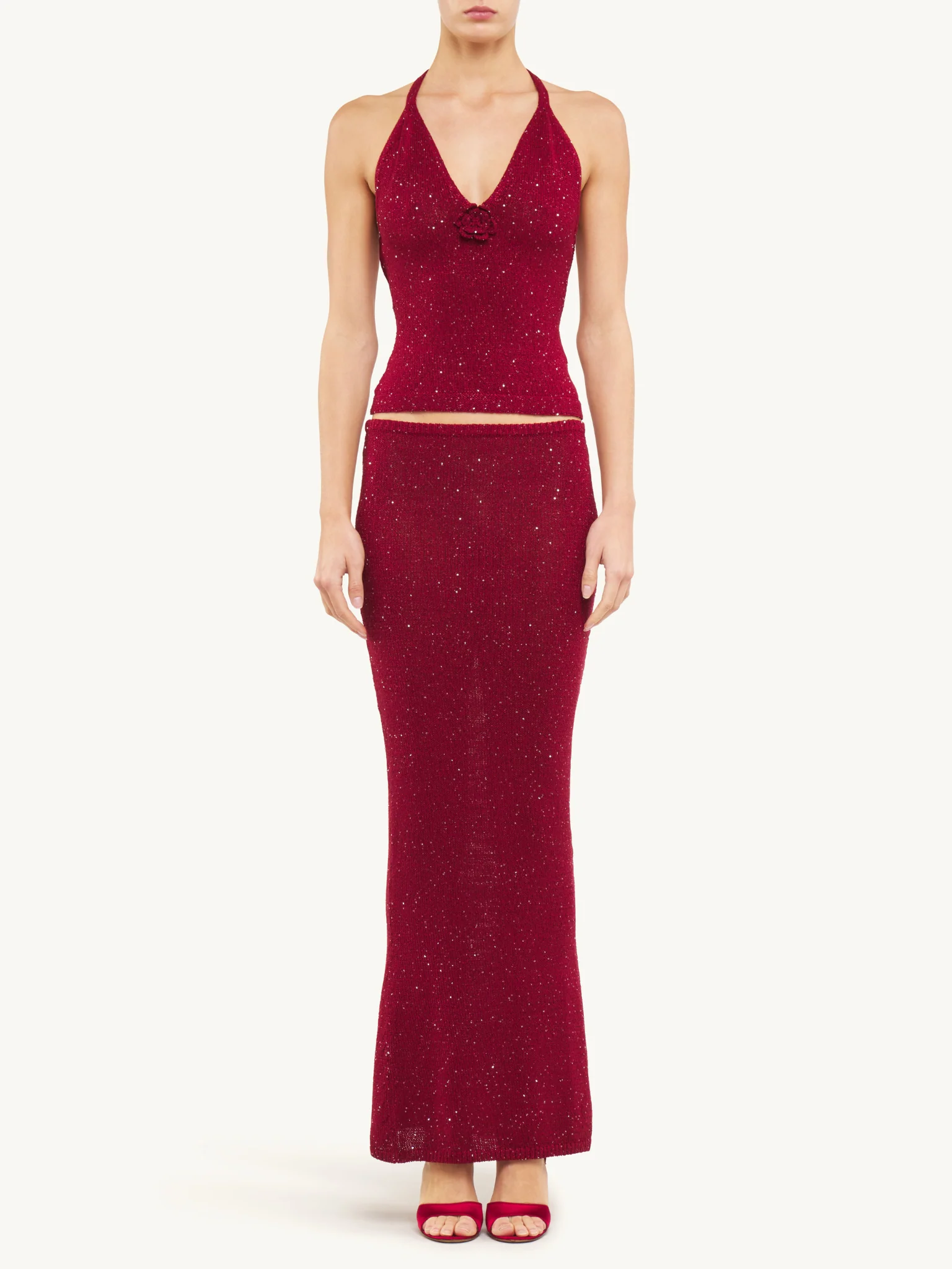 Daphne Halter Top - Wine Sequin - Image 3