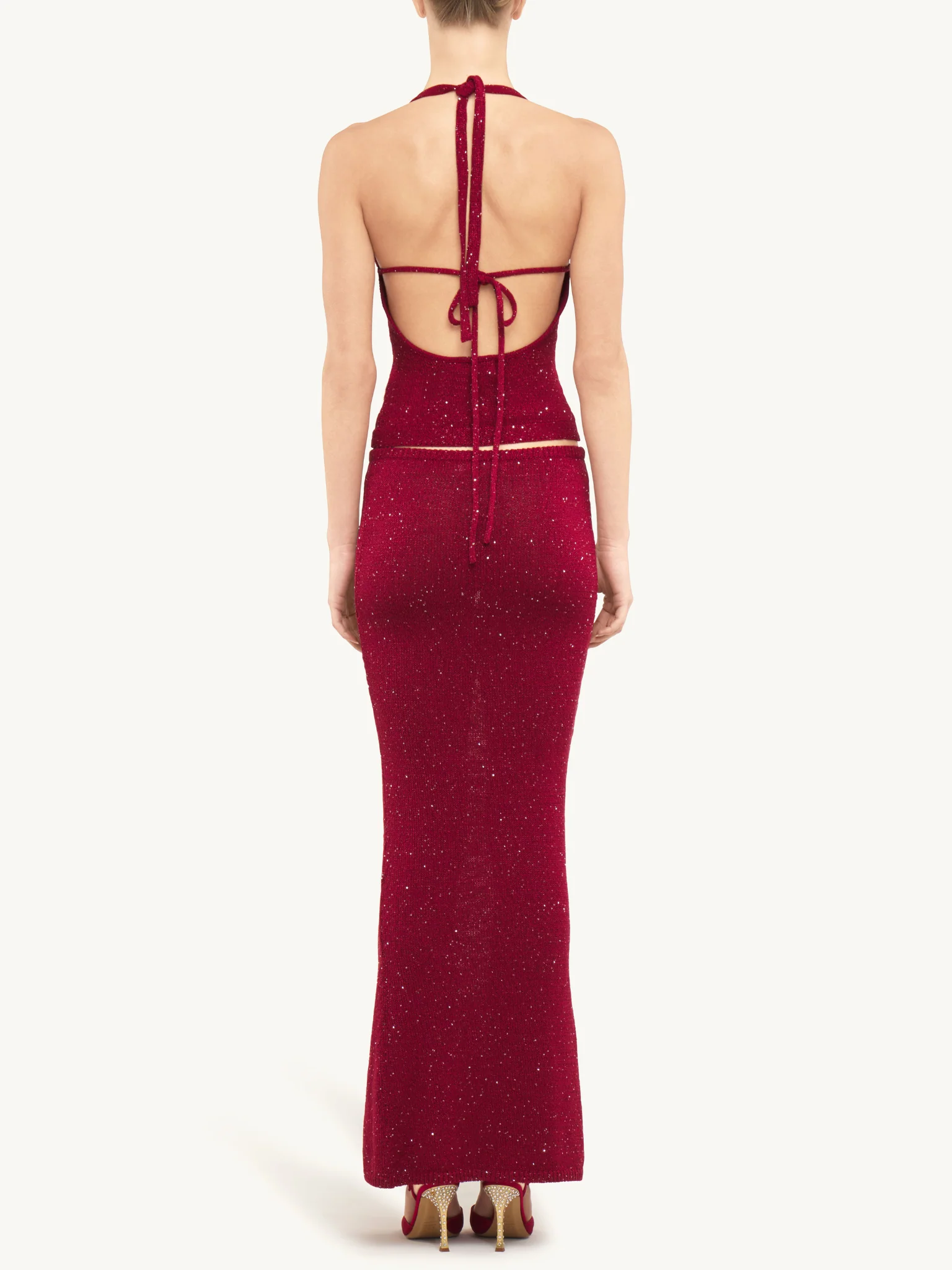 Daphne Halter Top - Wine Sequin - Image 4