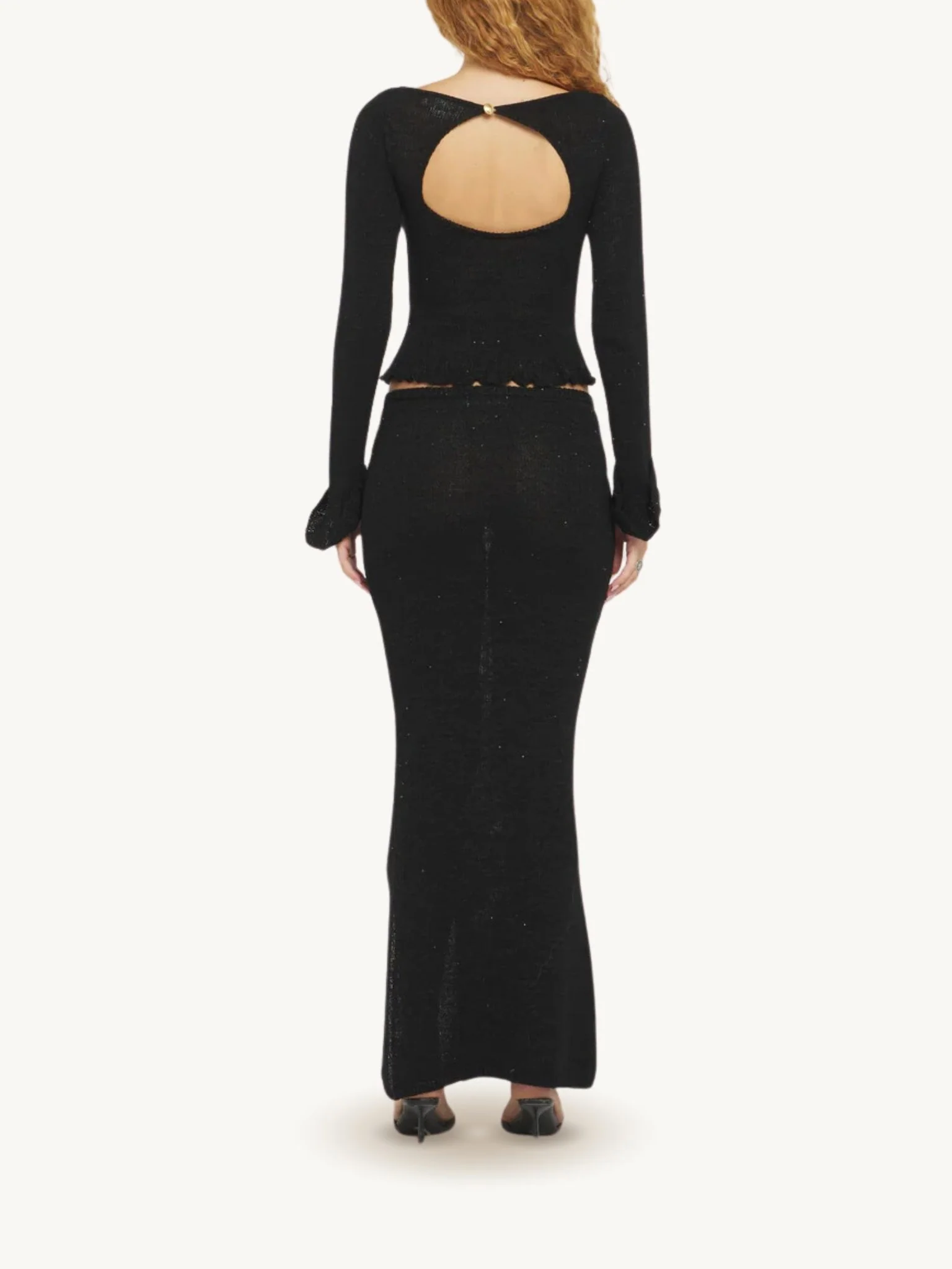 Carolina Split Skirt - Black Sequin - Image 4