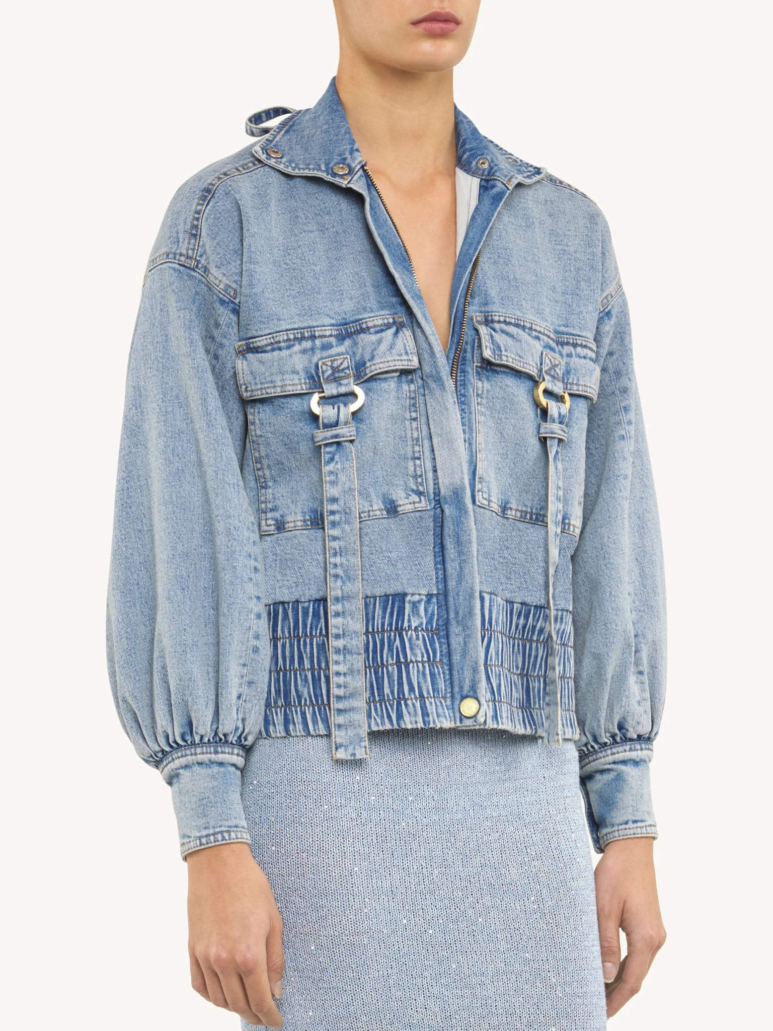 Diana Denim Parker Jacket - Light Wash - Image 6