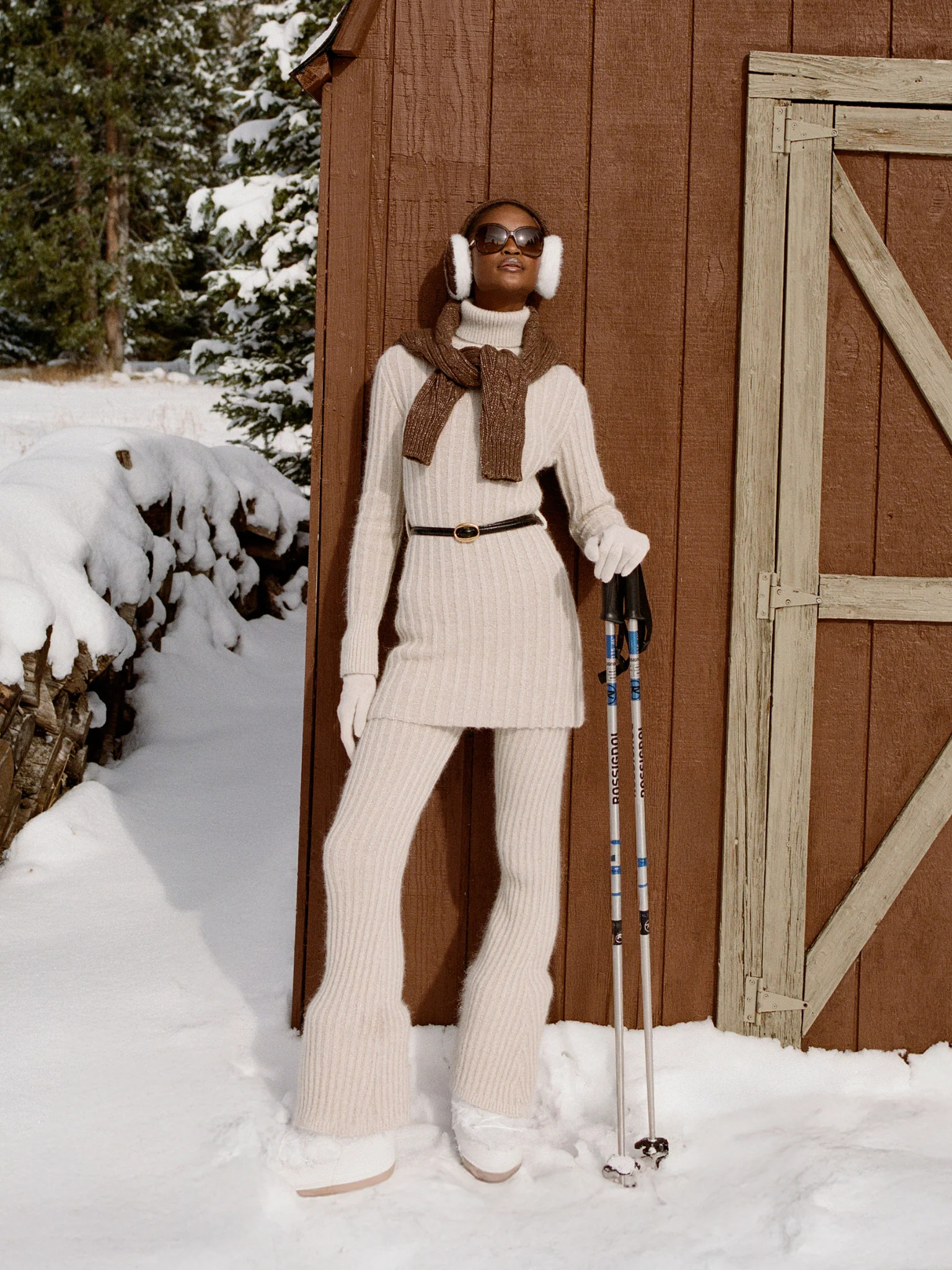 Diana Knitted Leggings - Snow Shimmer - Image 3
