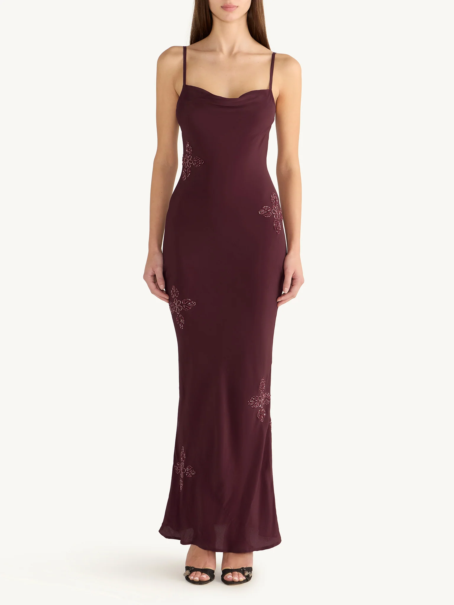 Freja Hand Beaded Dress - Port - Image 3