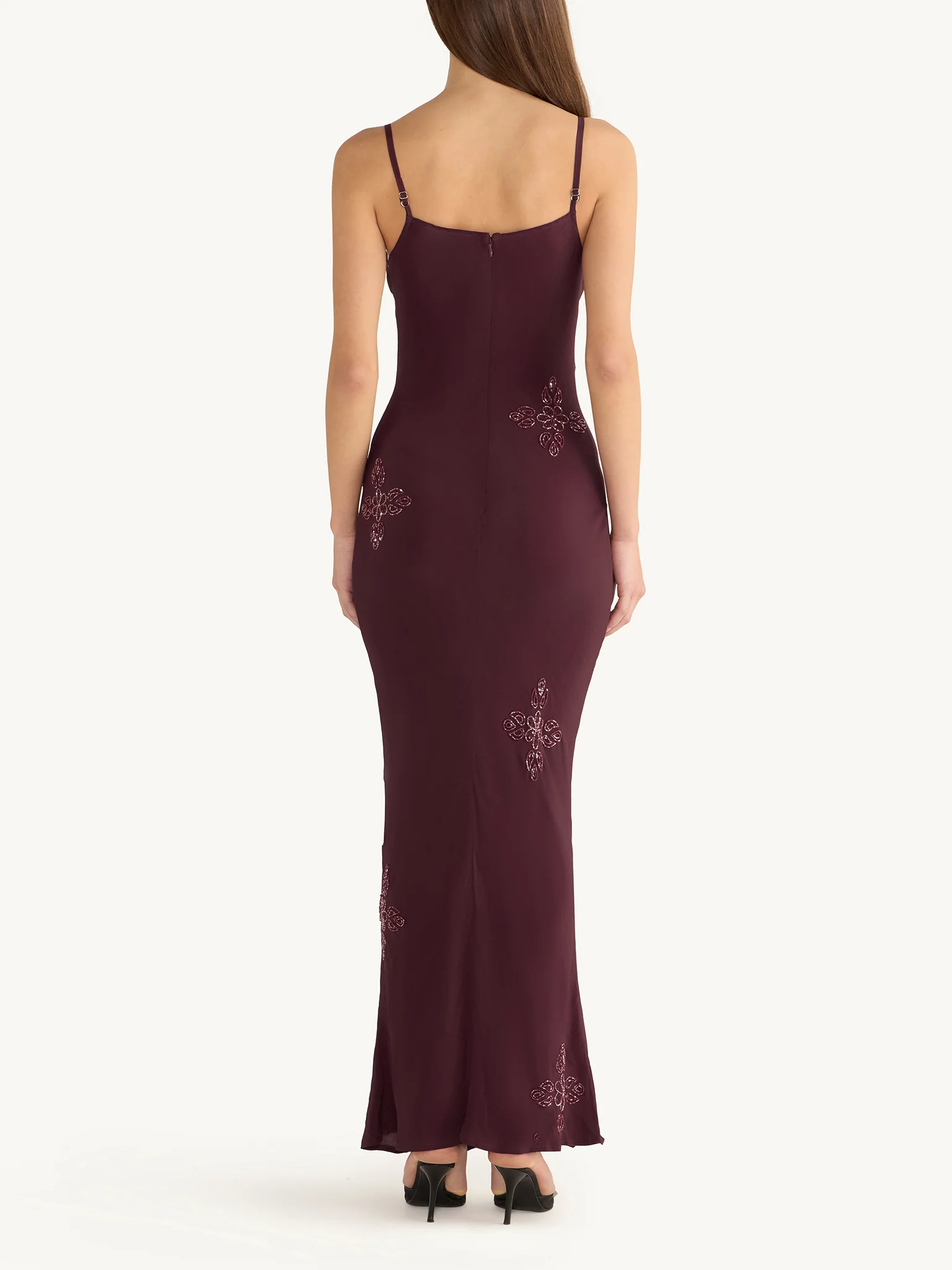 Freja Hand Beaded Dress - Port - Image 5