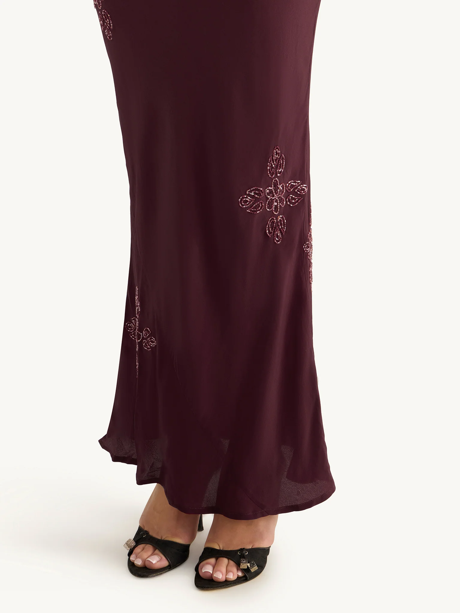 Freja Hand Beaded Dress - Port - Image 6