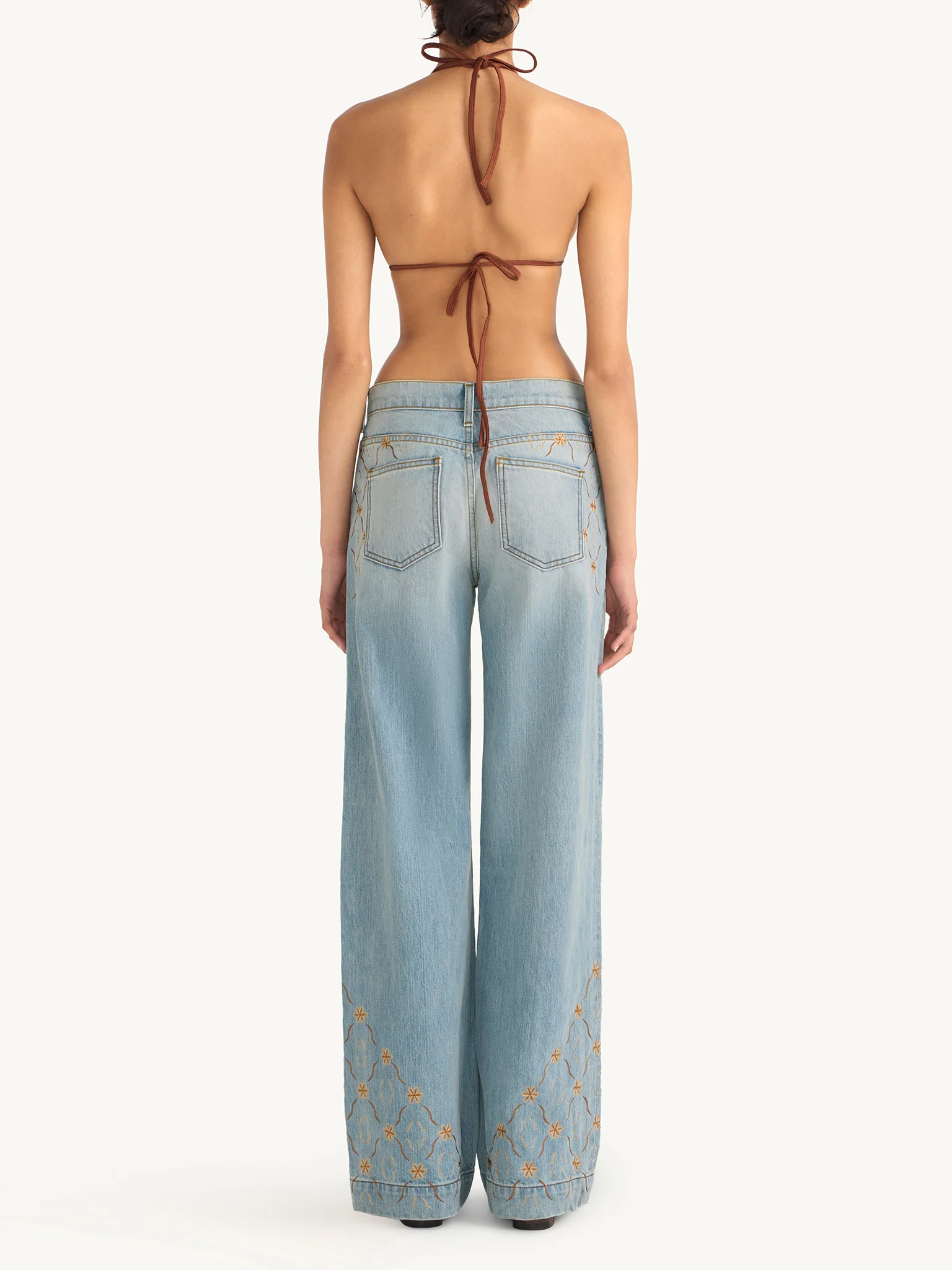 Helena Embroidered Jean - Light Blue - Image 4