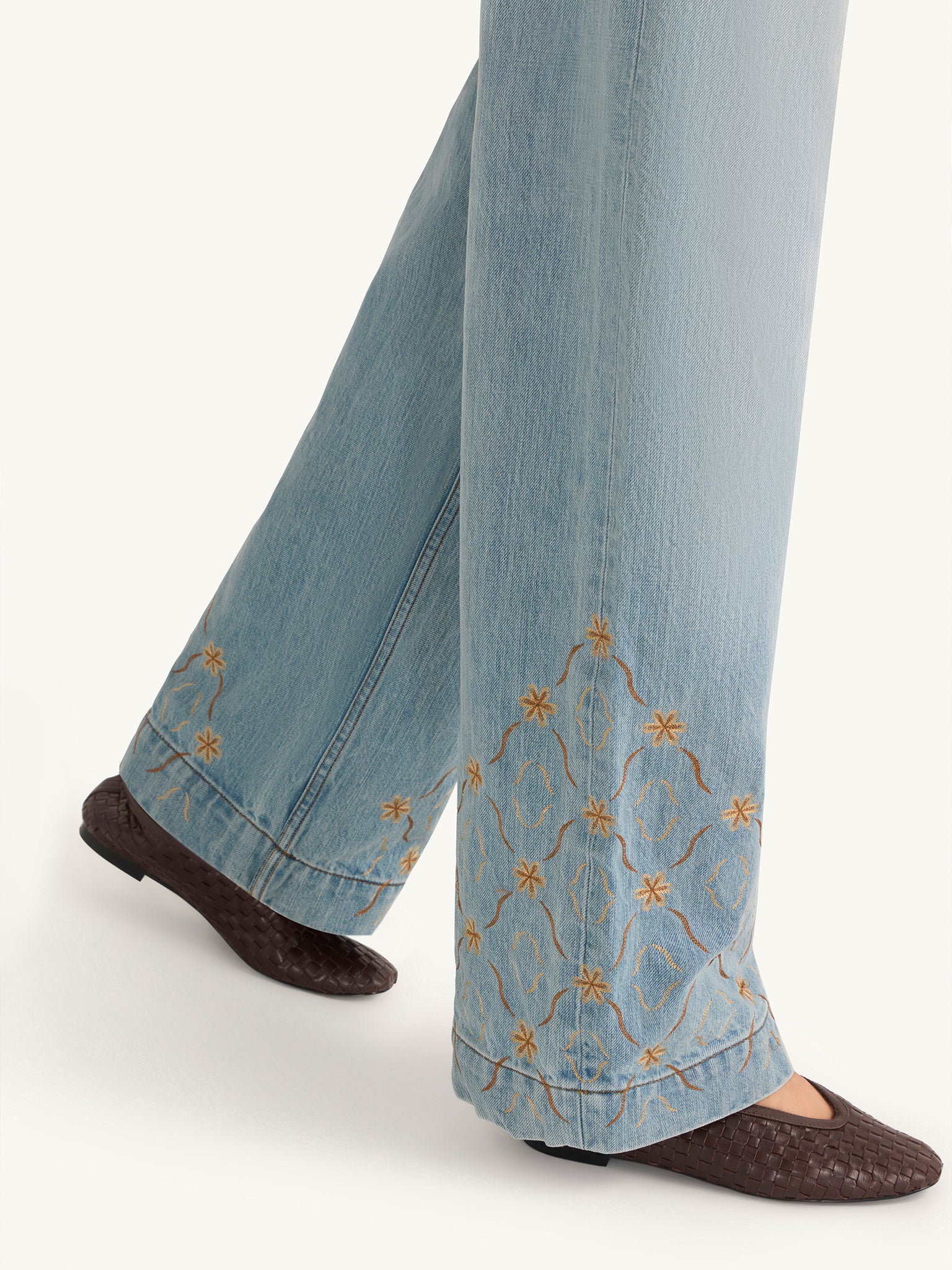 Helena Embroidered Jean - Light Blue - Image 5