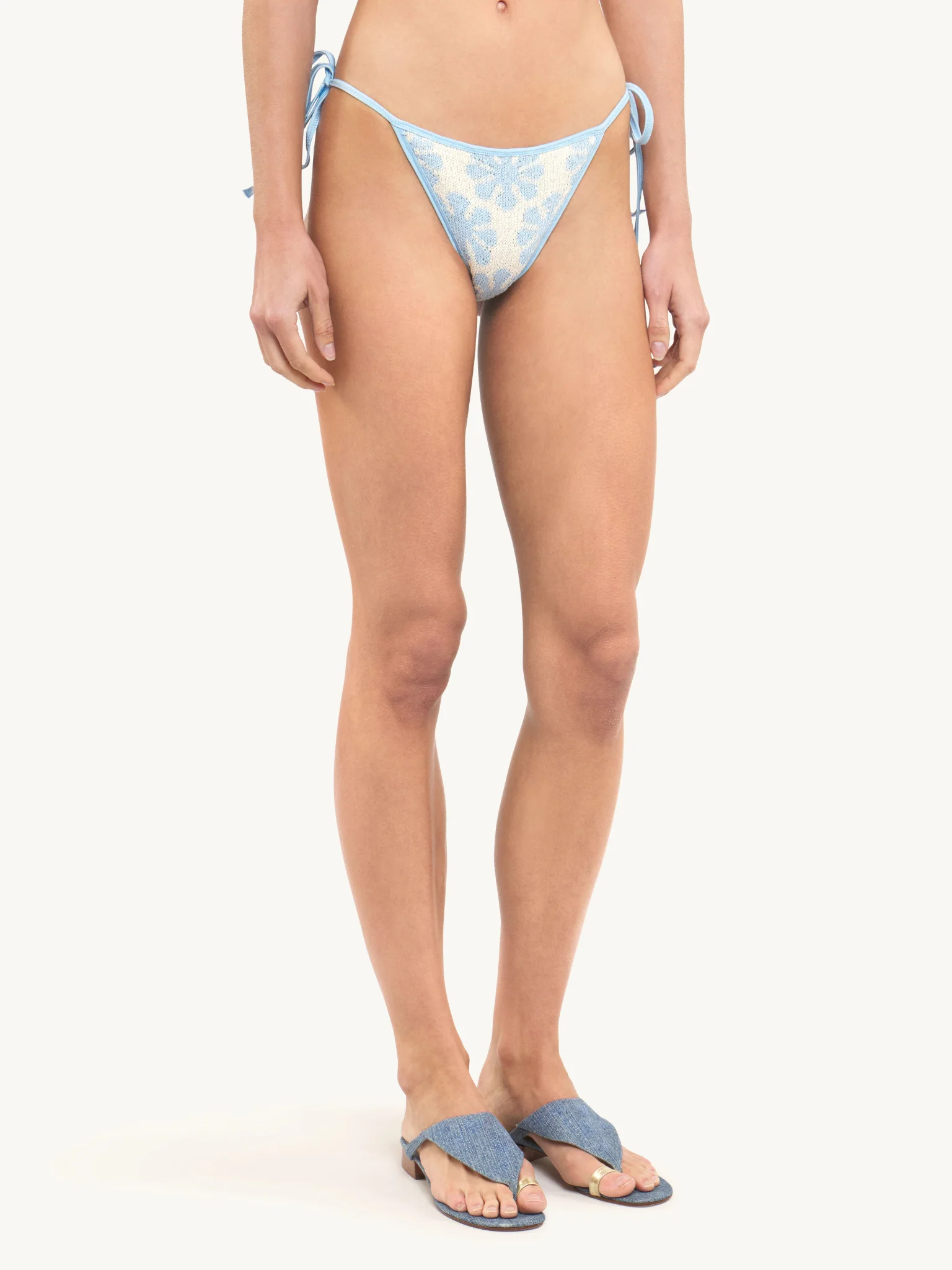 Lio Jacquard Bikini Bottom - Salt/Sky Blue Delilah Sequin - Image 3