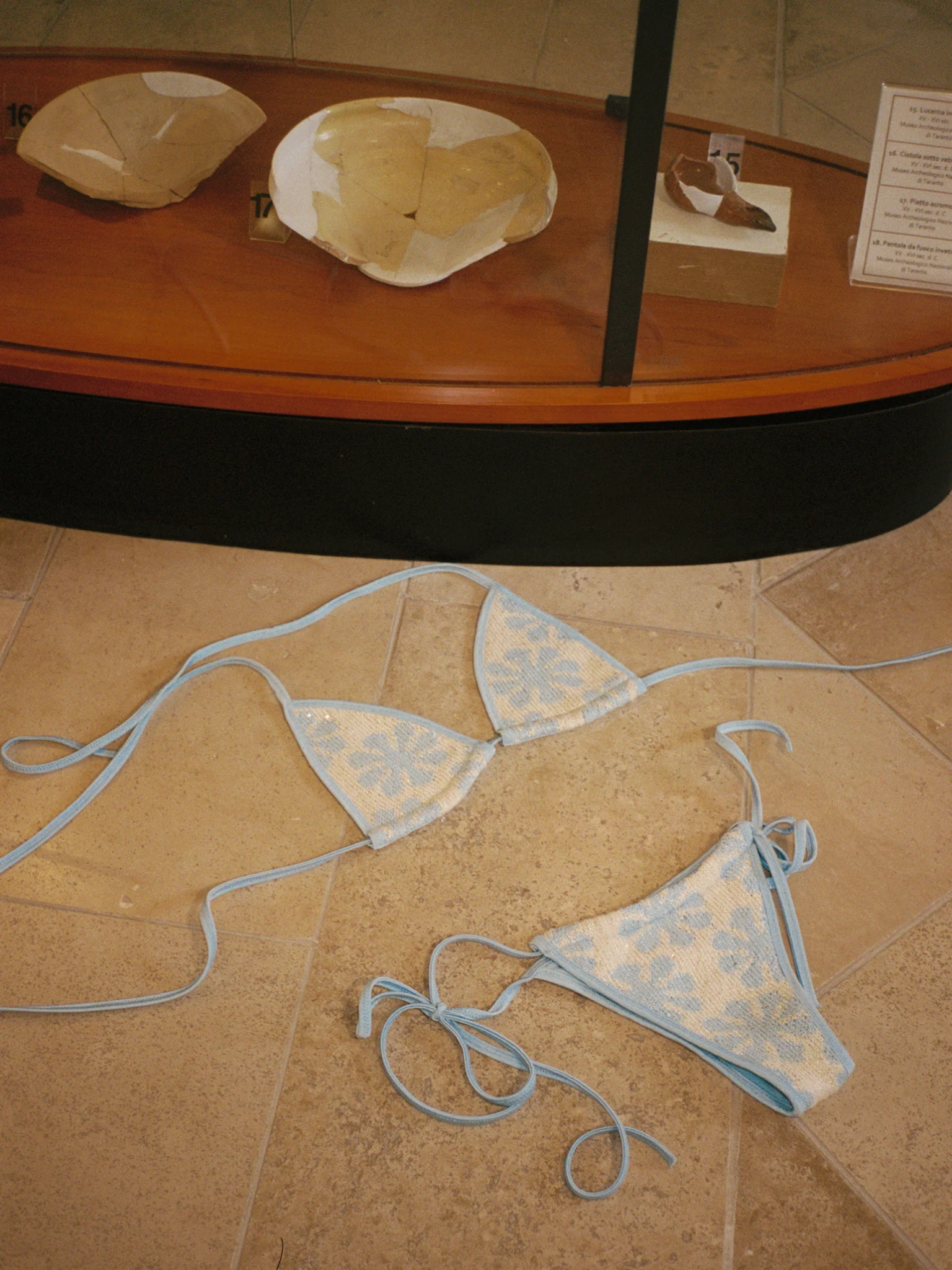 Lio Jacquard Bikini Top - Salt/Sky Blue Delilah Sequin - Image 6