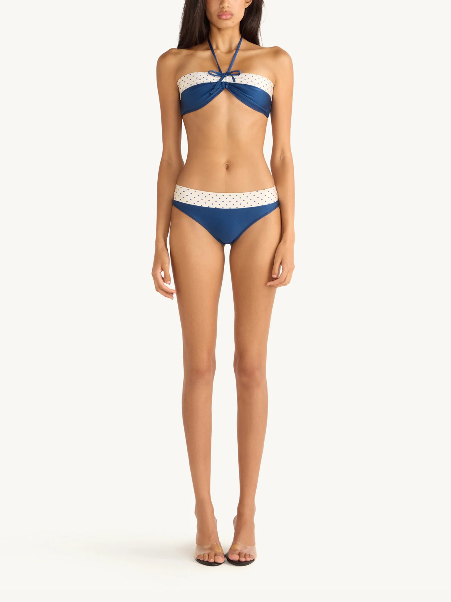 Lola Bikini Bottom - Navy Polka - Image 3