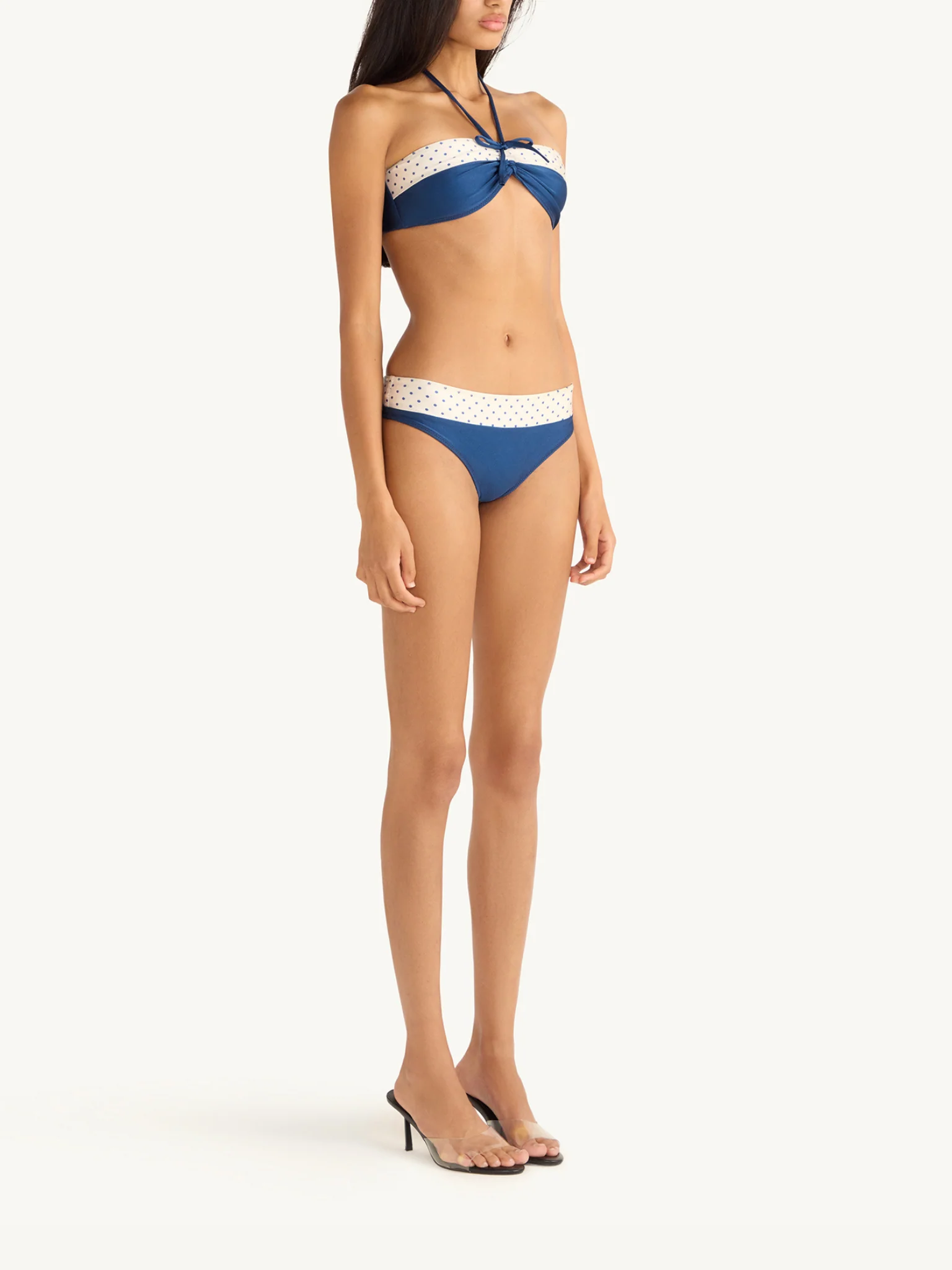 Lola Bikini Bottom - Navy Polka - Image 4
