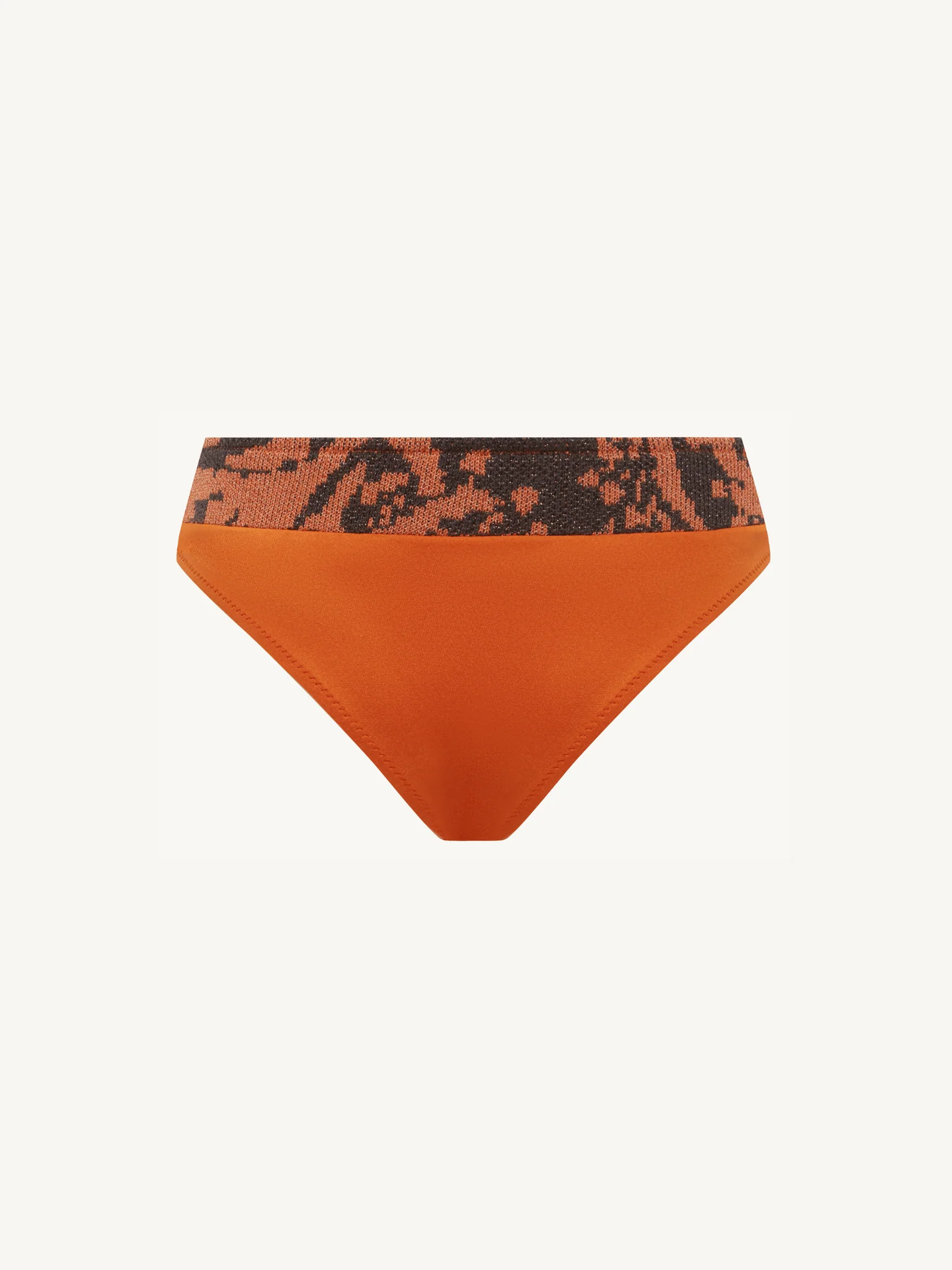 Lola Knitted Bikini Bottom - Burnt Orange/Black - Image 2