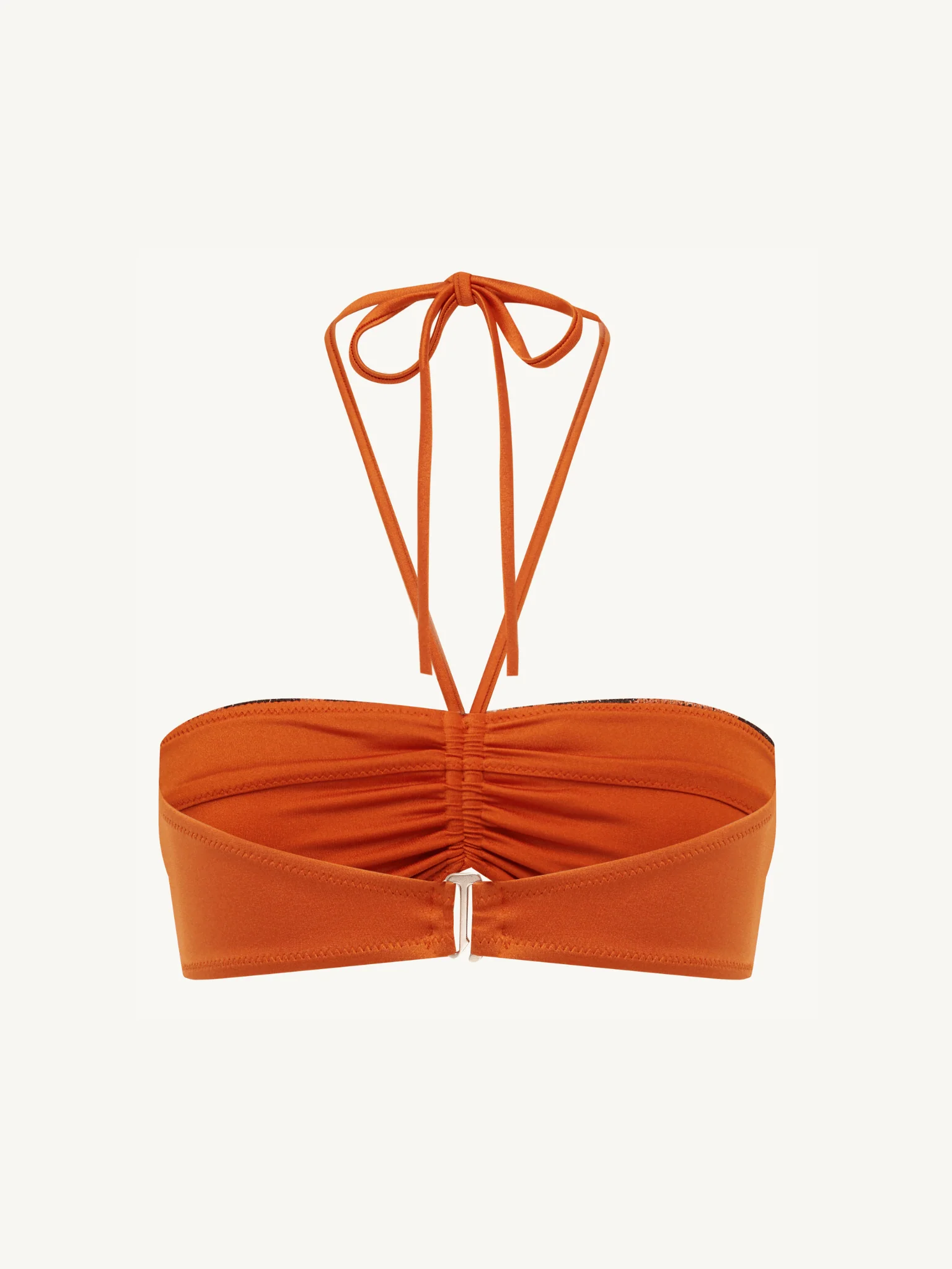 Lola Knitted Bikini Top - Burnt Orange/Black - Image 2