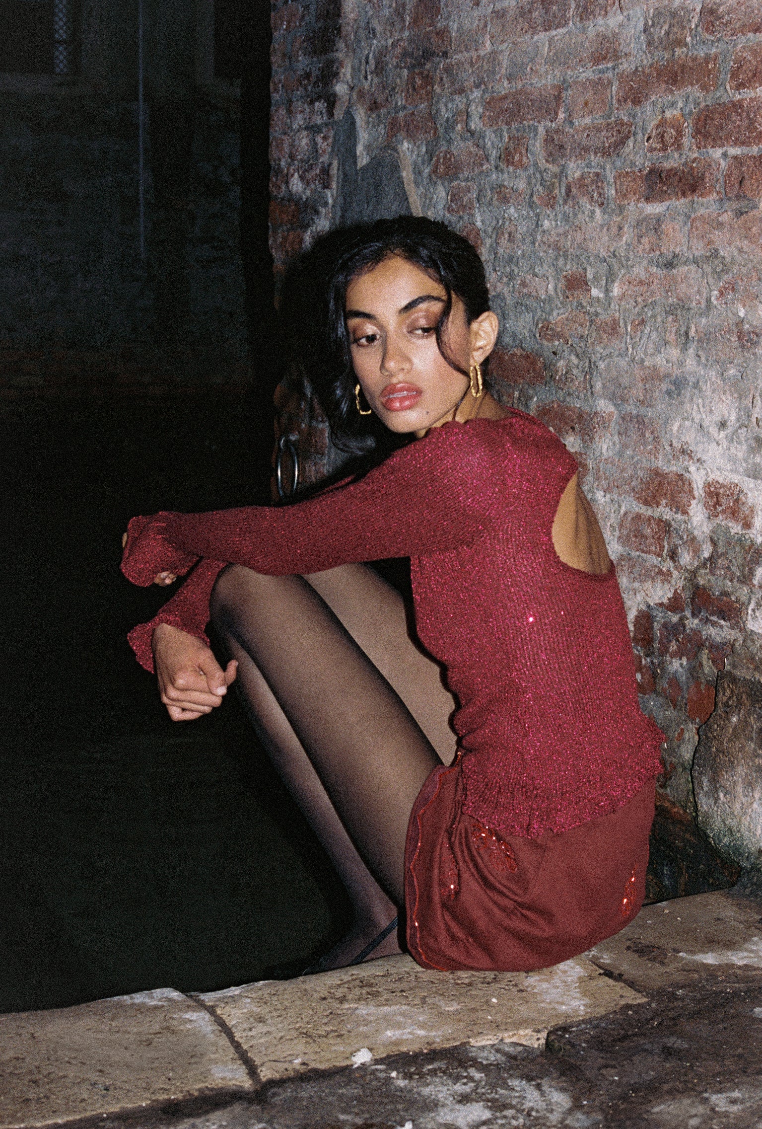 Maja Hand Beaded Mini Skirt - Port - Image 7