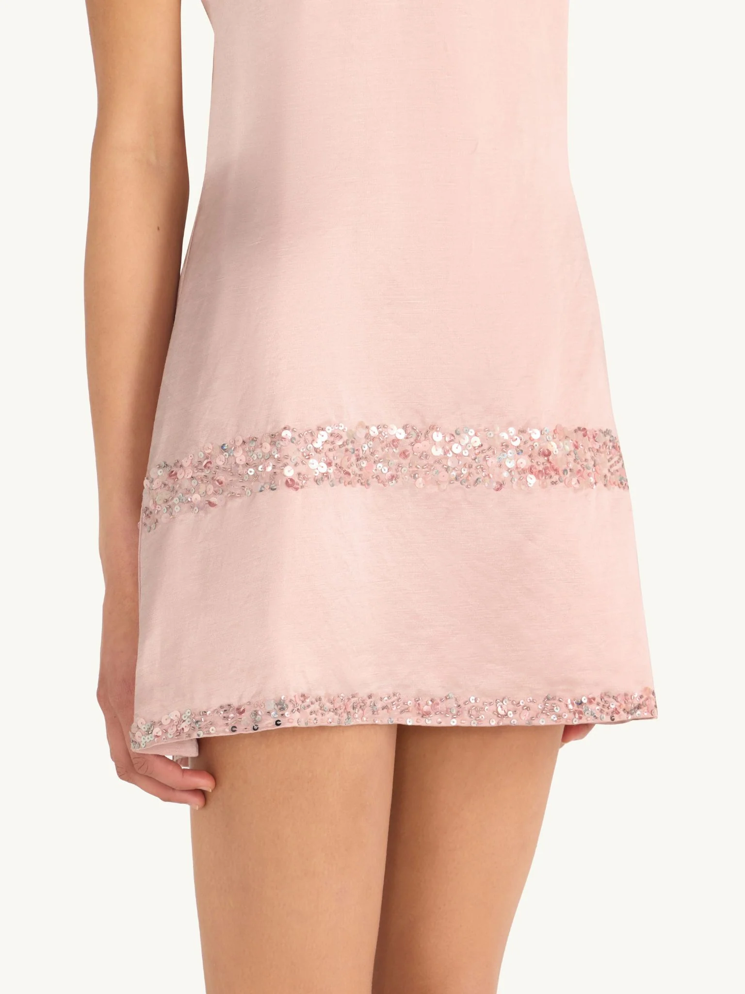 Marina Hand Beaded Mini Dress - Bon Bon Pink - Image 4