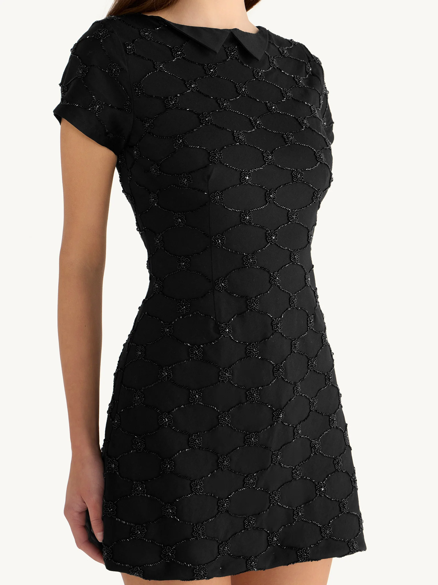 Mathilde Hand Beaded Mini Dress - Black - Image 4
