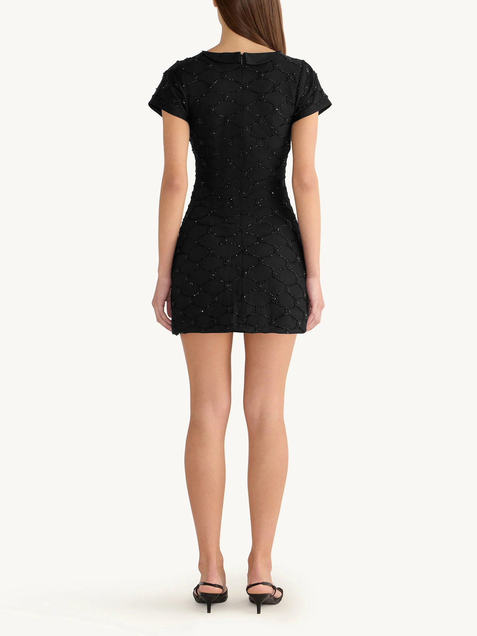 Mathilde Hand Beaded Mini Dress - Black - Image 5