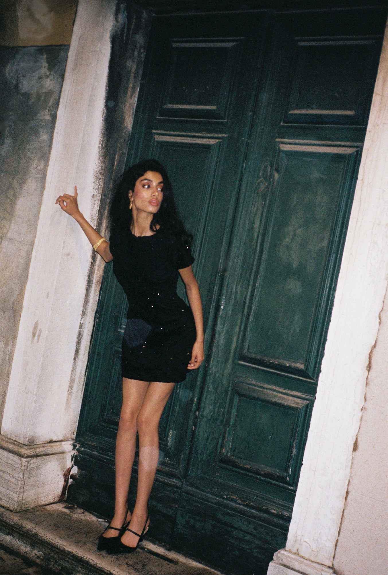 Mathilde Hand Beaded Mini Dress - Black - Image 6
