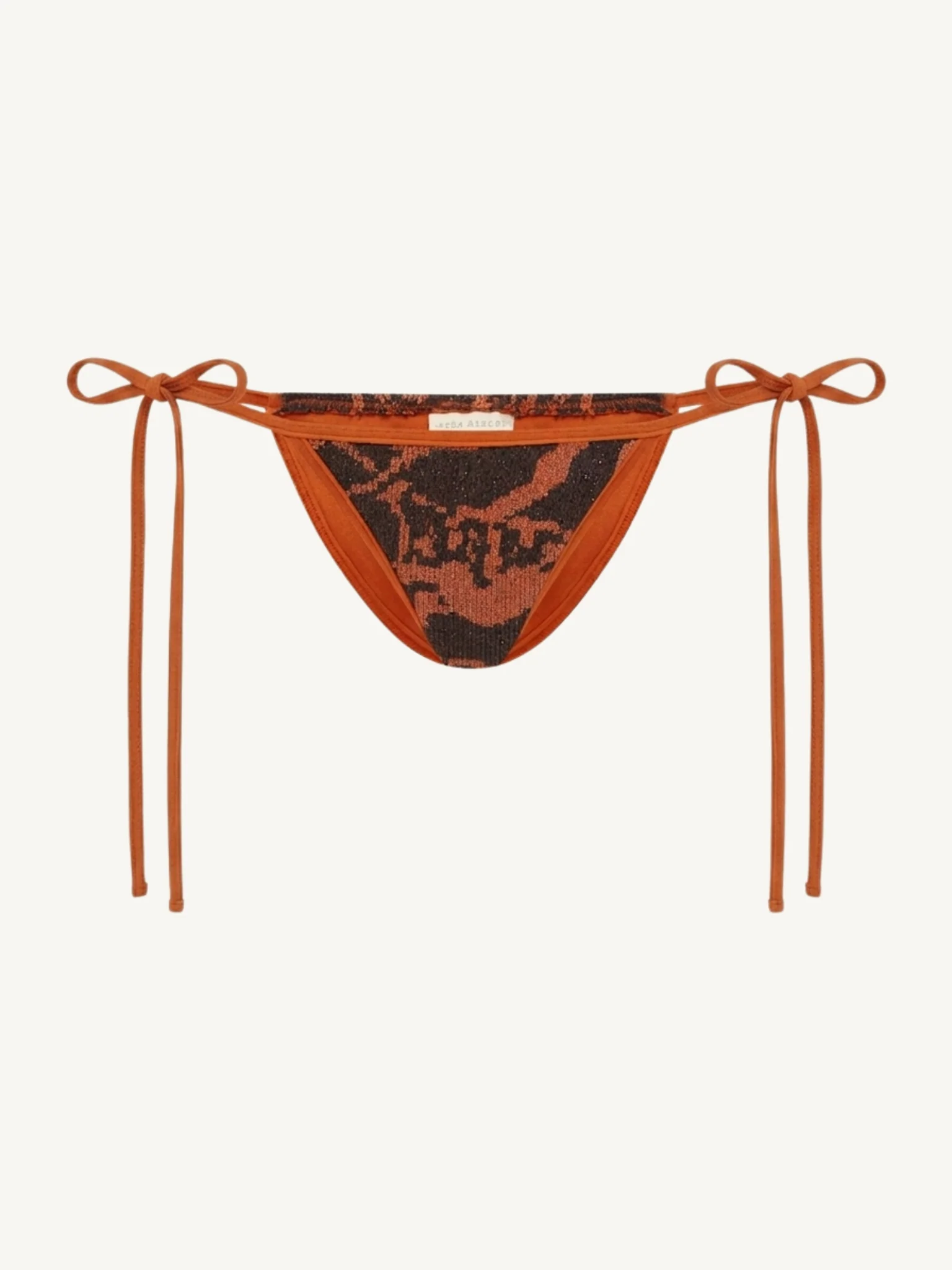 Mia Knitted Bikini Bottom - Burnt Orange/Black