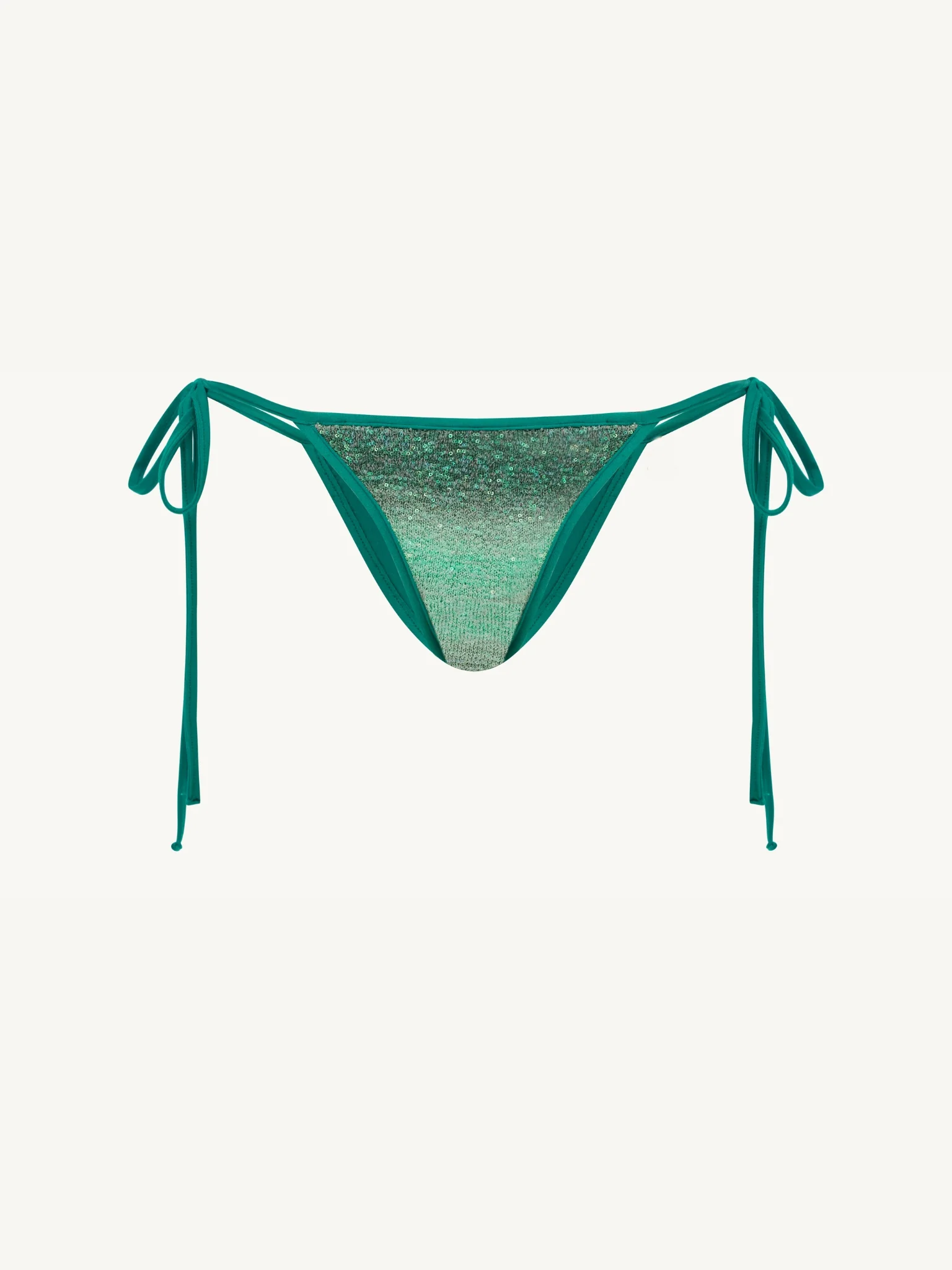 Mia Knitted Bikini Bottom - Palm Green Sequin - Image 6