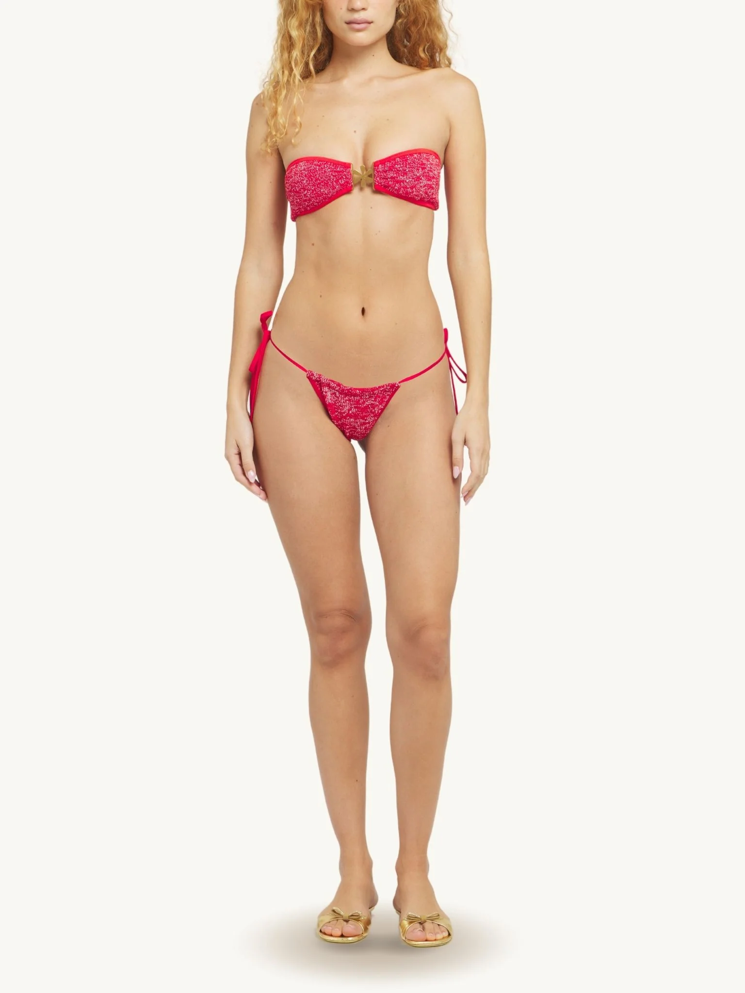 Mia Knitted Bikini Bottom - Ruby Sequin - Image 2