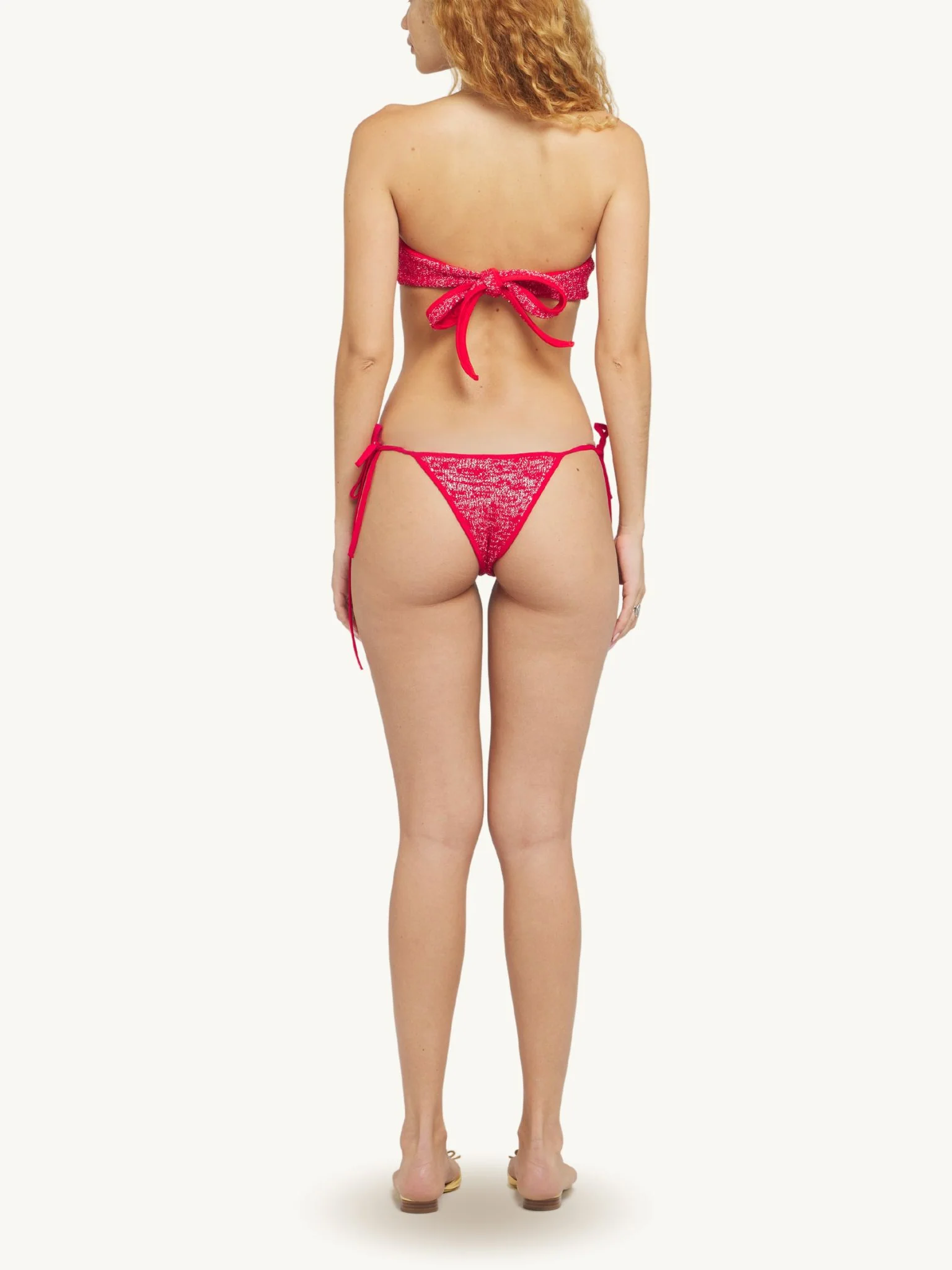 Mia Knitted Bikini Bottom - Ruby Sequin - Image 3