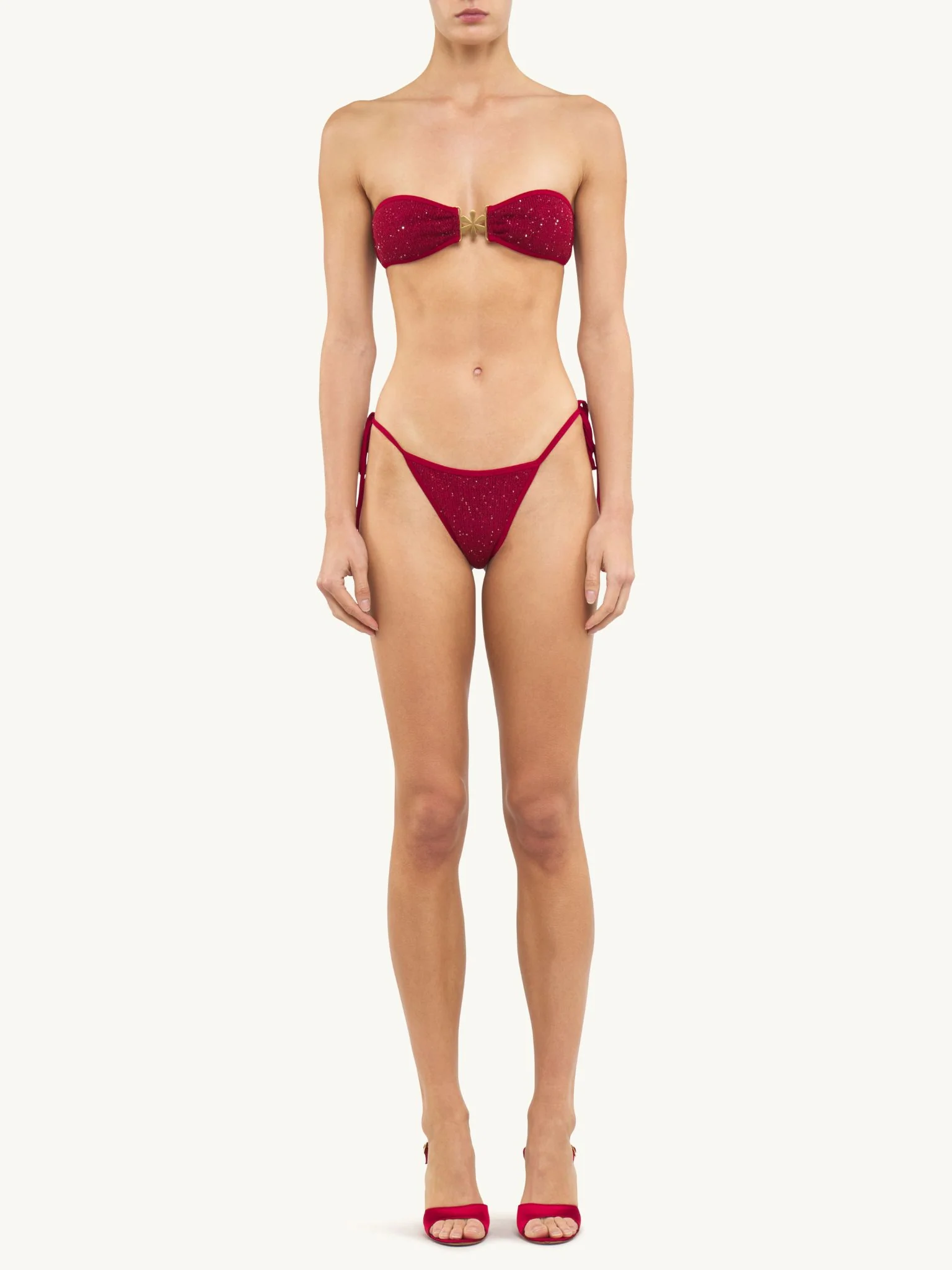 Mia Knitted Bikini Top - Wine - Image 3
