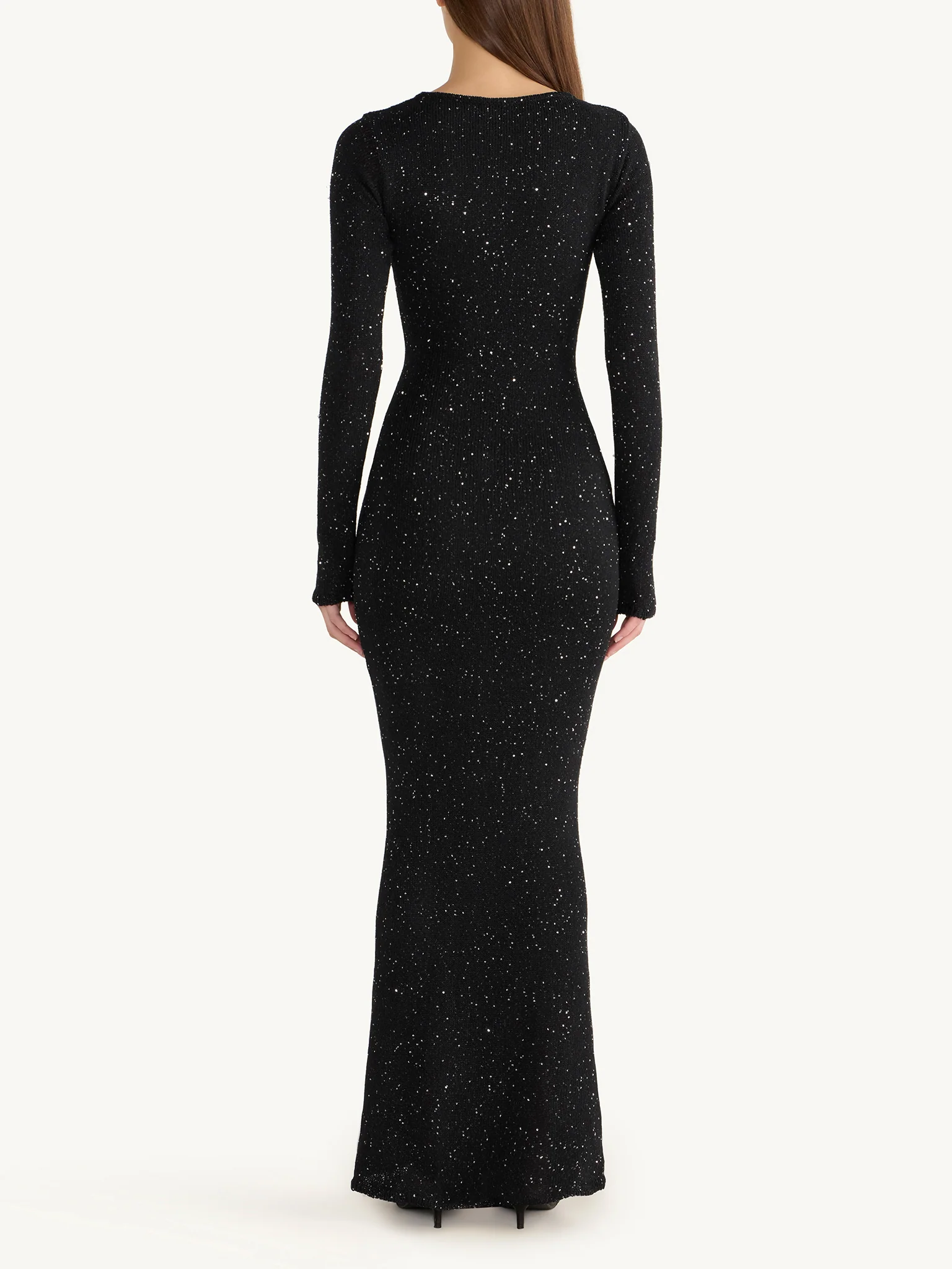 Natalia Longsleeve Dress - Black/Silver Sequin - Image 5