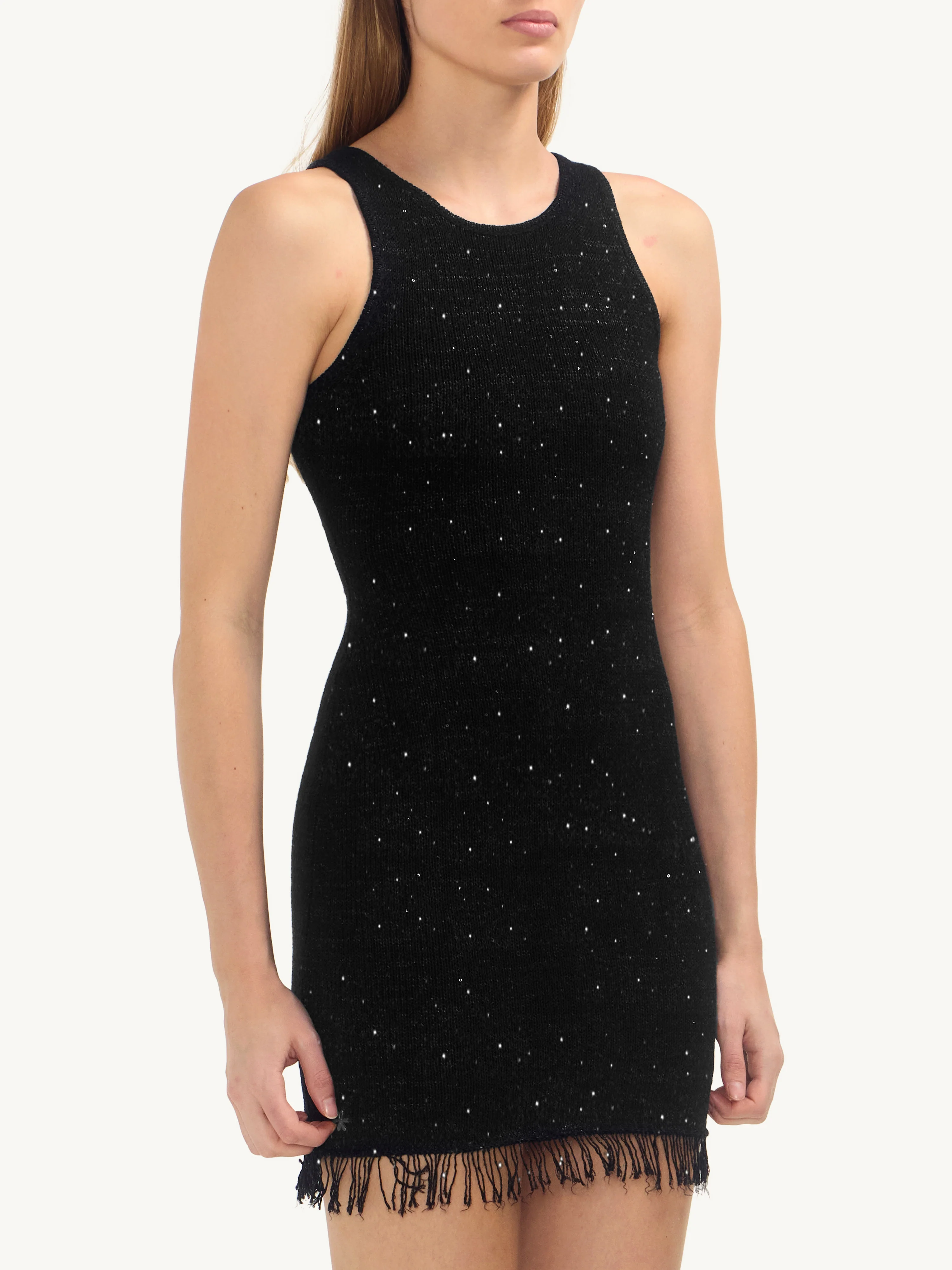 Natalia Mini Dress - Black/Silver Sequin - Image 3