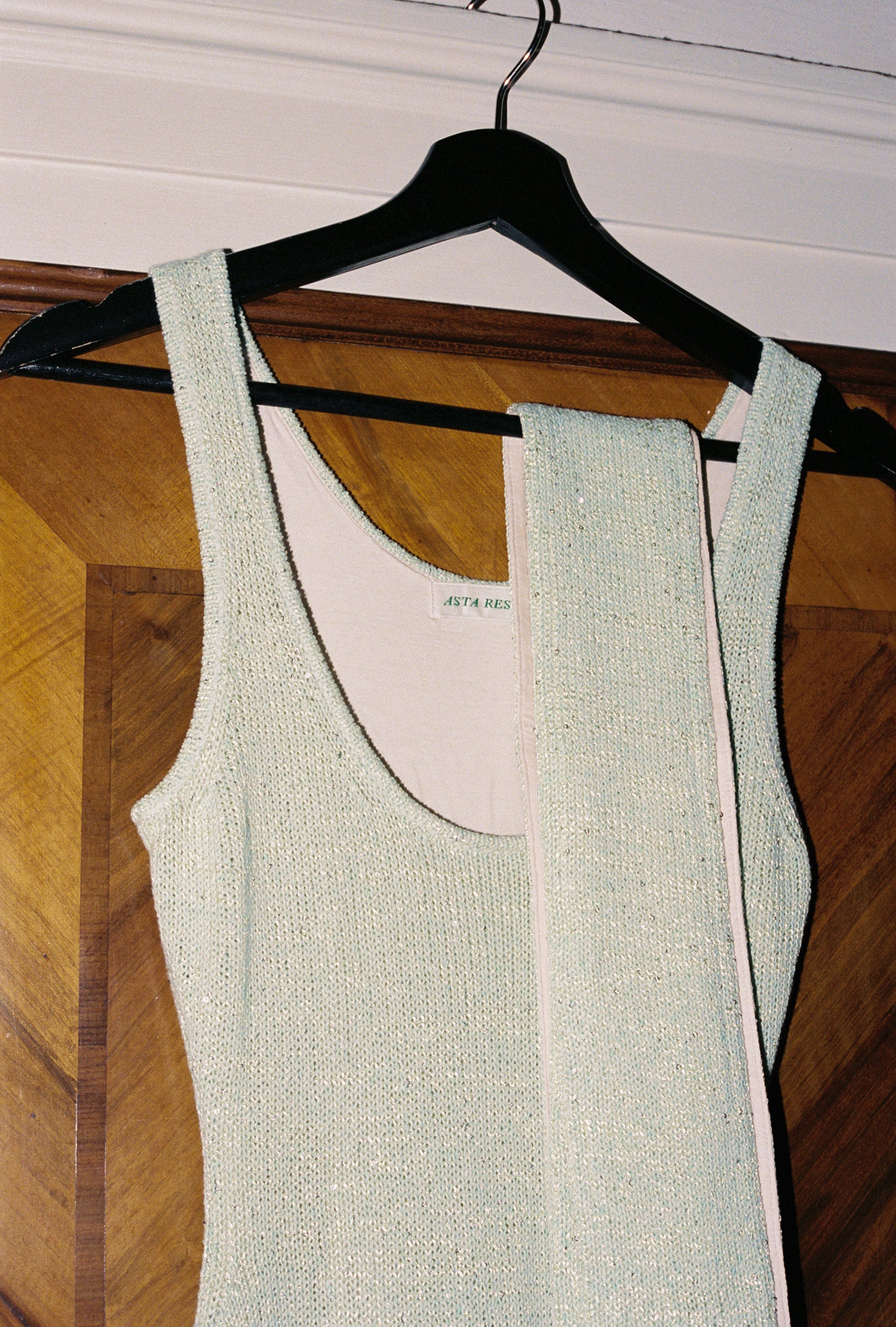 Natalia Skinny Scarf - Sage Sequin - Image 3