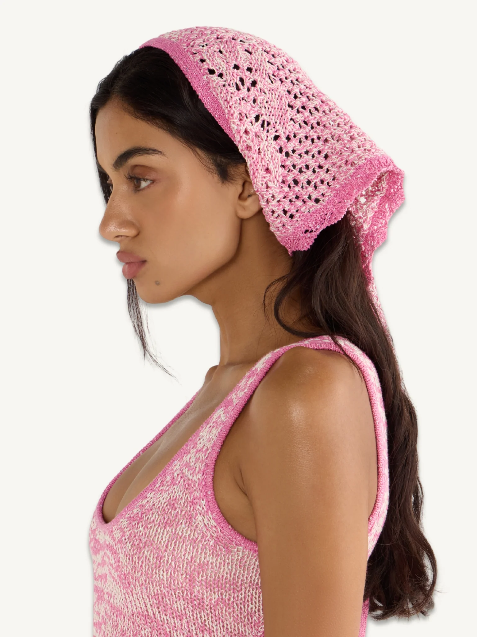 Paillette Bandana - Hydrangea Pink Sequin - Image 4