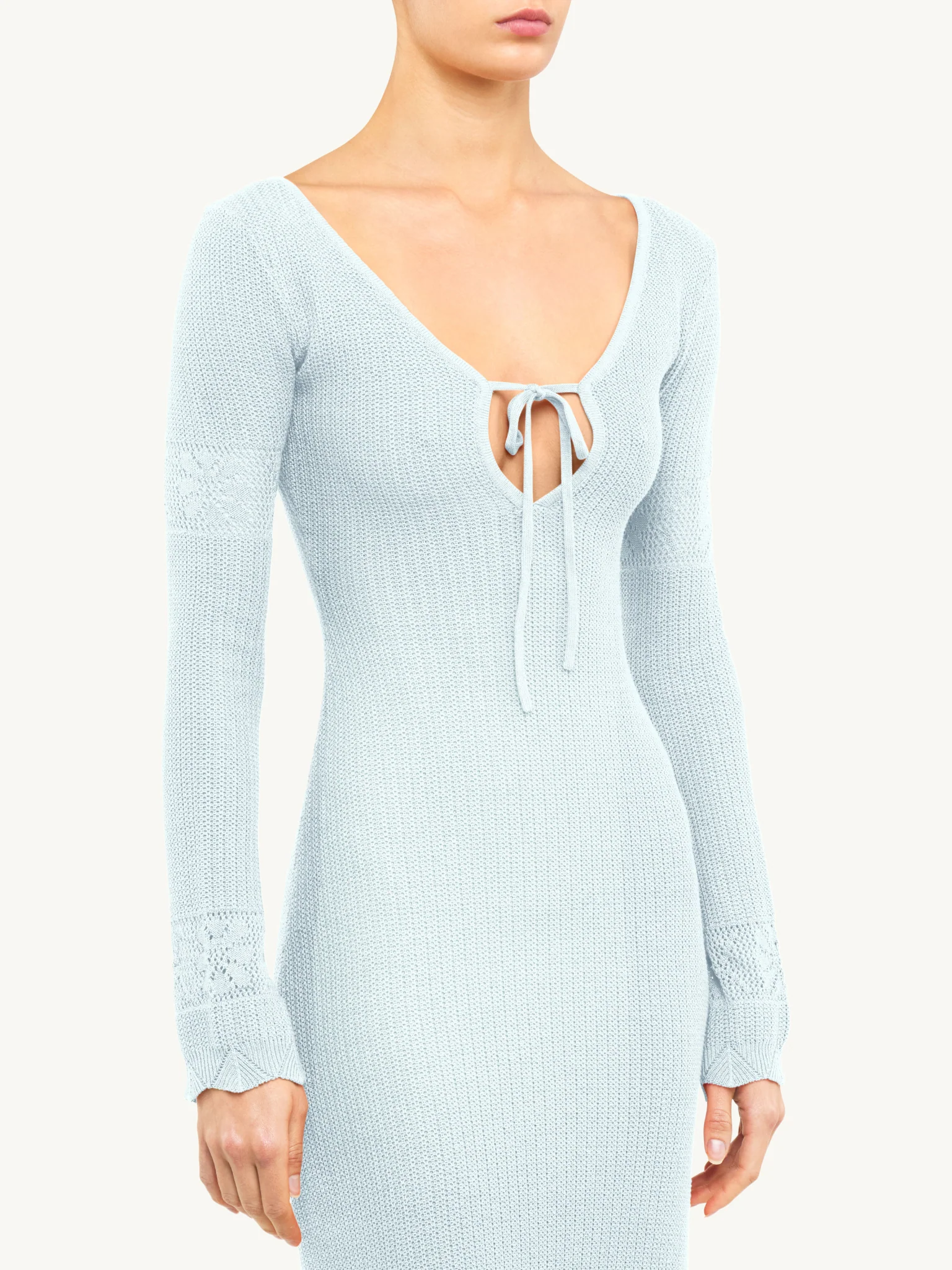 Rita Crochet Dress - Sky Blue - Image 4