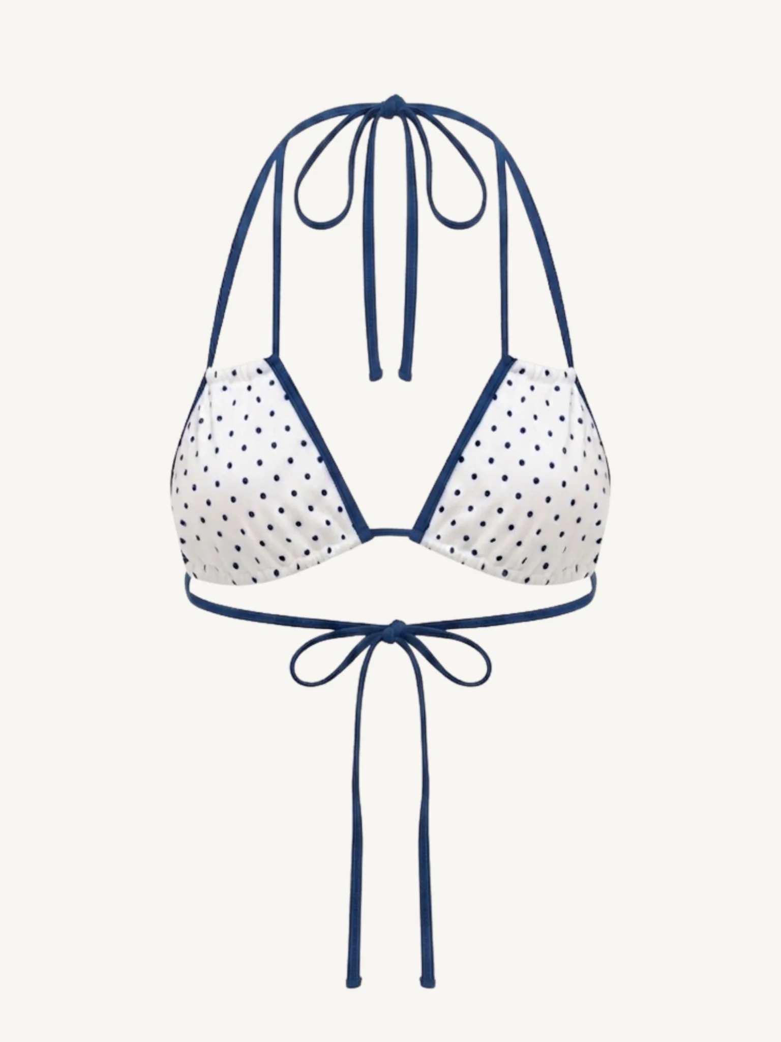 Stella Bikini Top - Navy Polka