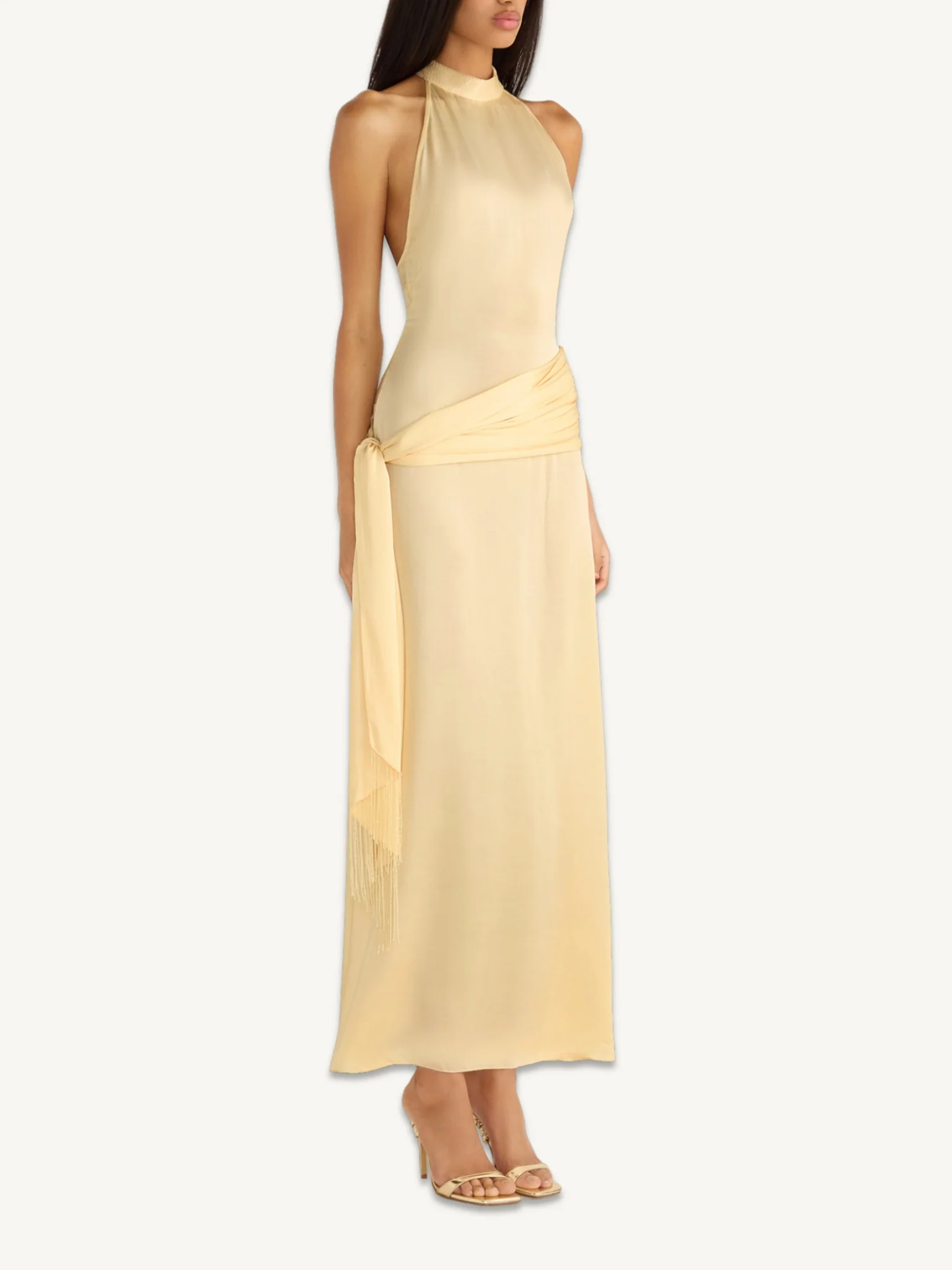 Stella Hand Beaded Dress - Lemon - Image 6