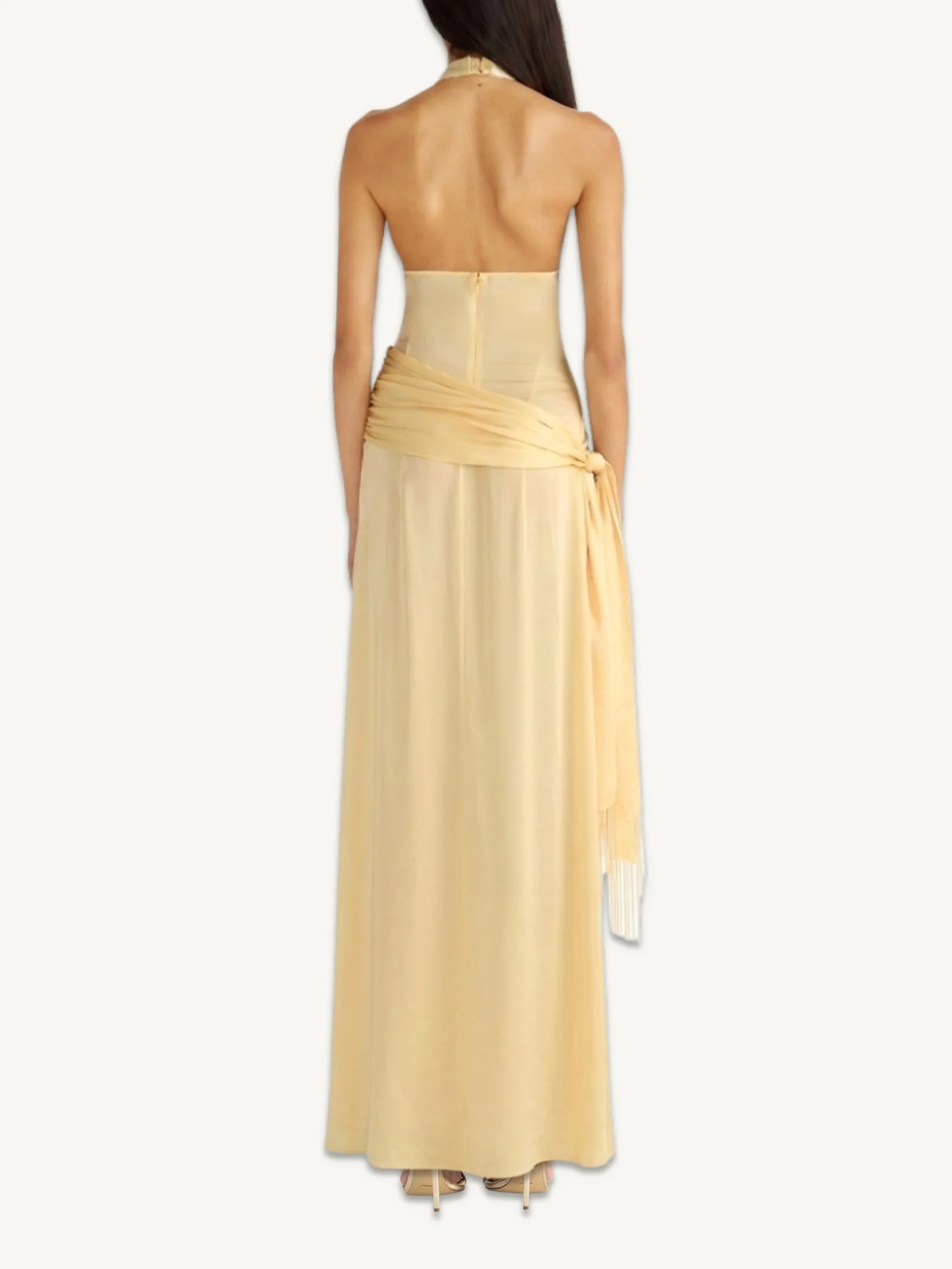 Stella Hand Beaded Dress - Lemon - Image 7