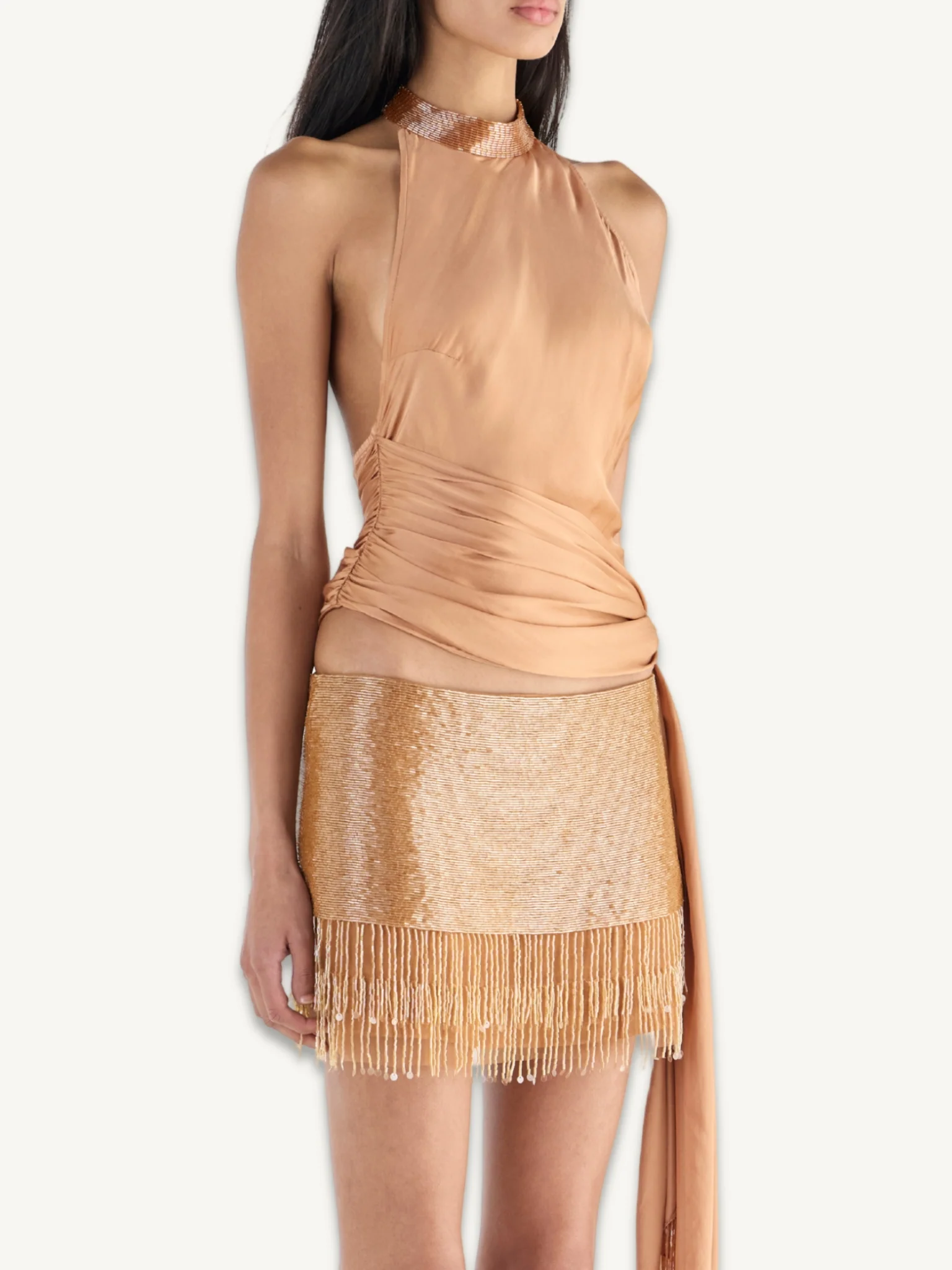 Stella Hand Beaded Top - Almond - Image 3