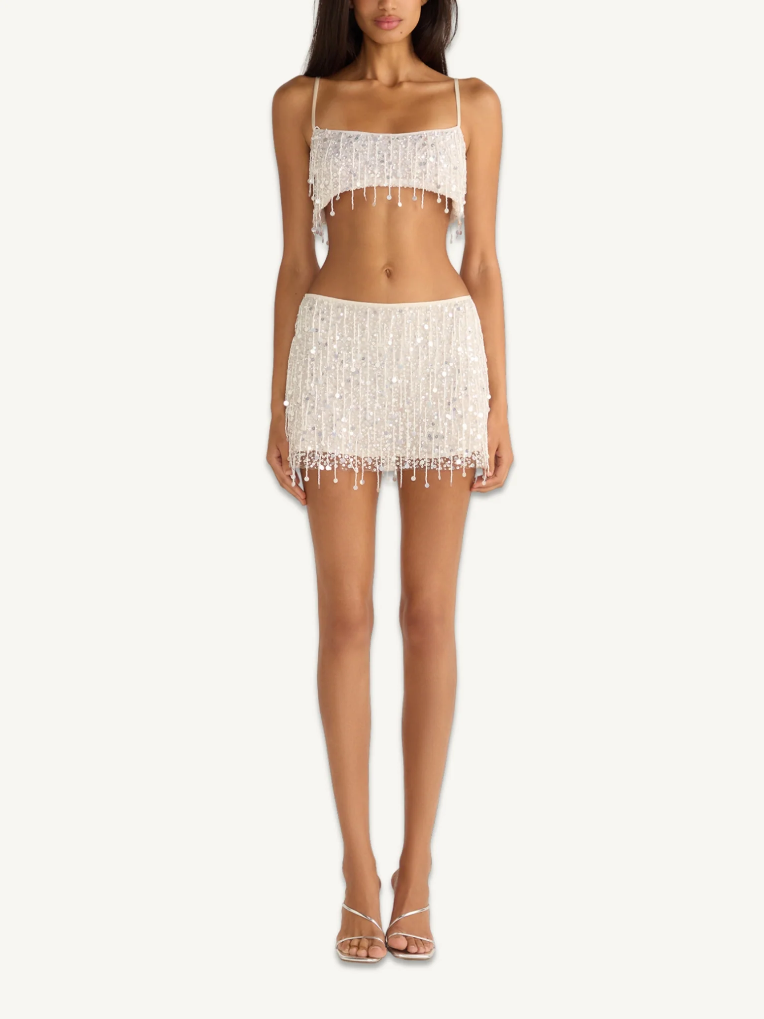Yasmin Hand Beaded Bralette - Salt - Image 3