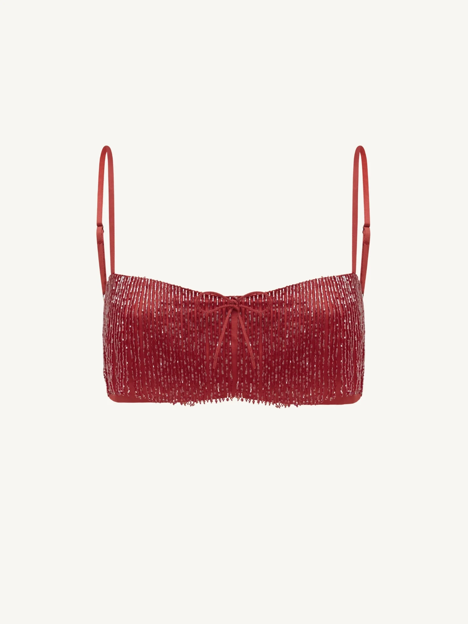 Yasmin Hand Beaded Fringe Bralette - Dusk