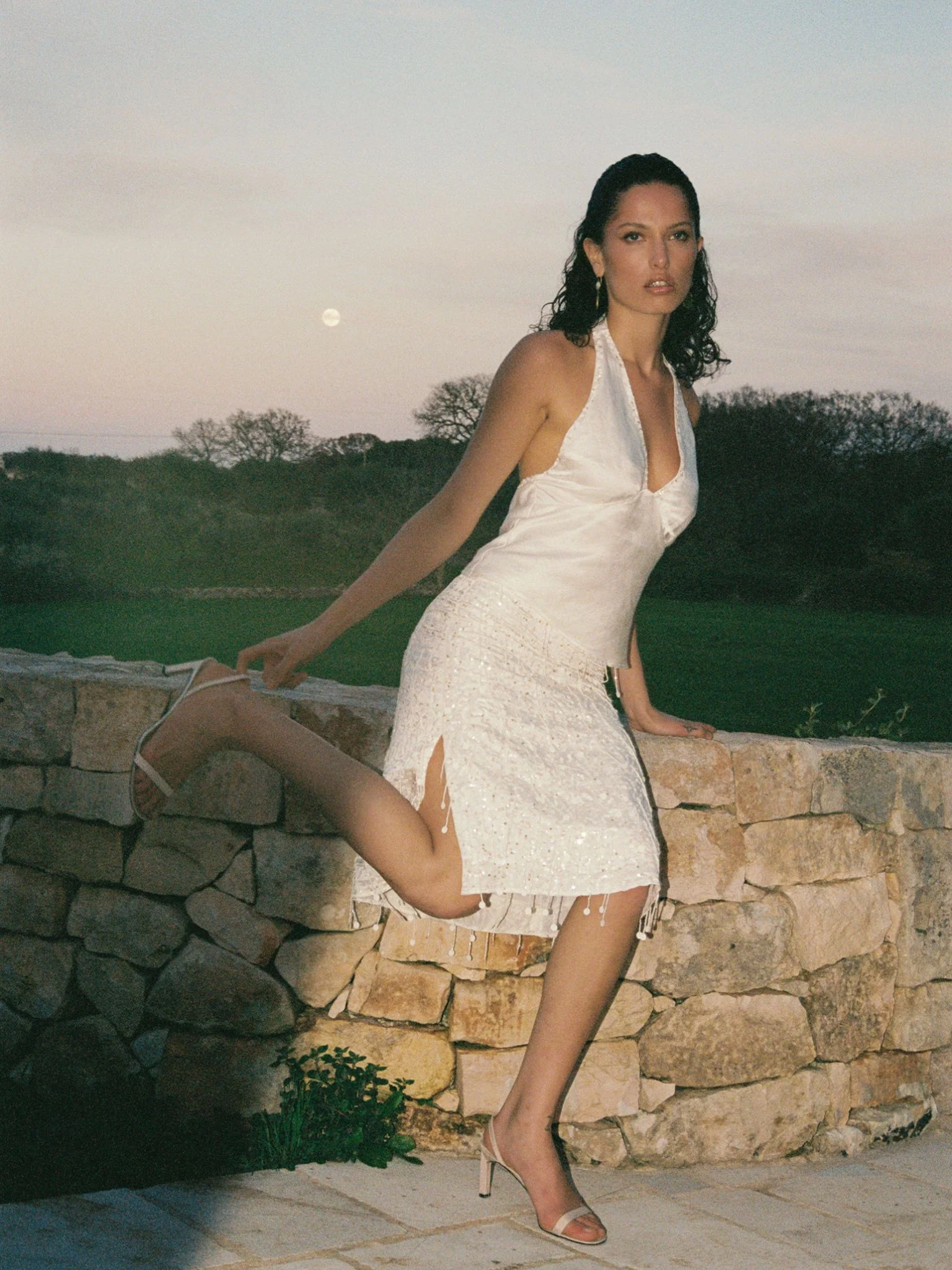 Celine Hand Beaded Camisole - Salt - Image 7